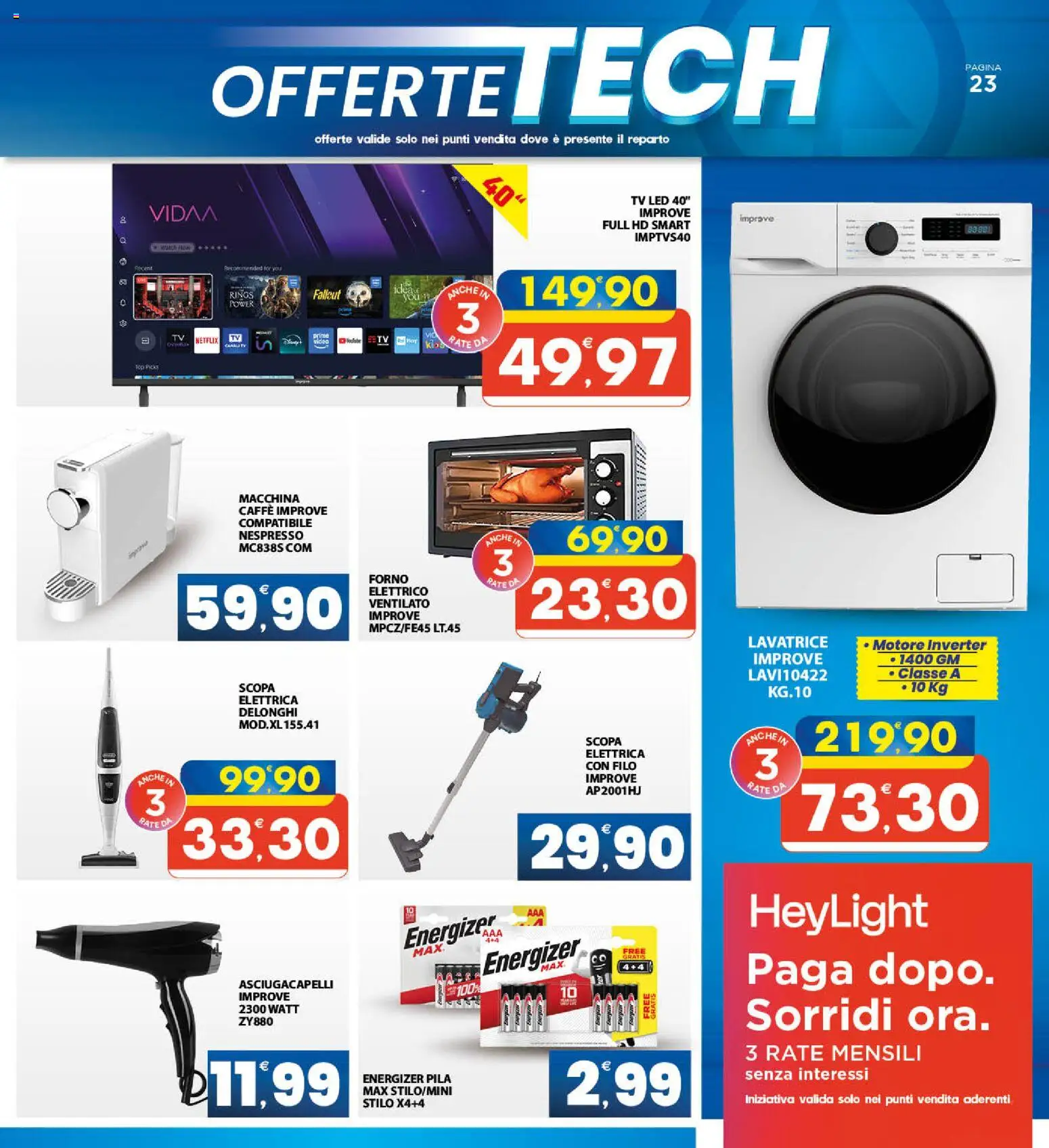 Volantino Interspar del 08.05.2026 | Pagina: 23 | Prodotti: Top, Lavatrice, Scopa, Asciugacapelli