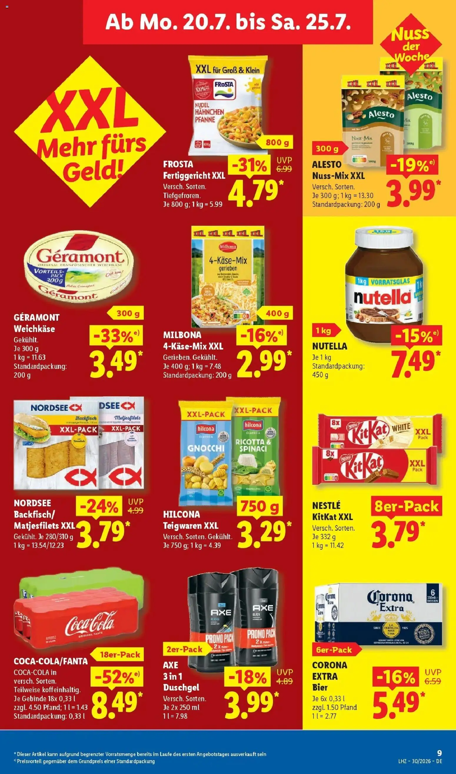 Lidl Prospekt Emlichheim – gültig ab 20.07.2026 | Seite: 17 | Produkte: Gnocchi, Geramont, Hahnchen, Axe