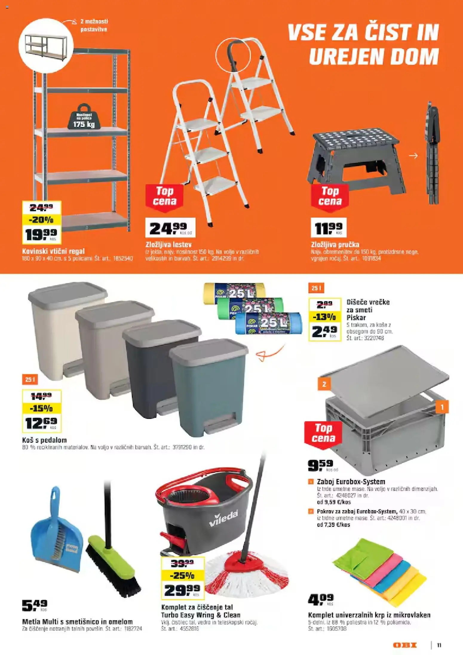 Novi OBI katalog ponudbe – veljaven od 04.08.2026 | Stran: 11 | Izdelki: Kos, Zaboj, Regal, Vedro