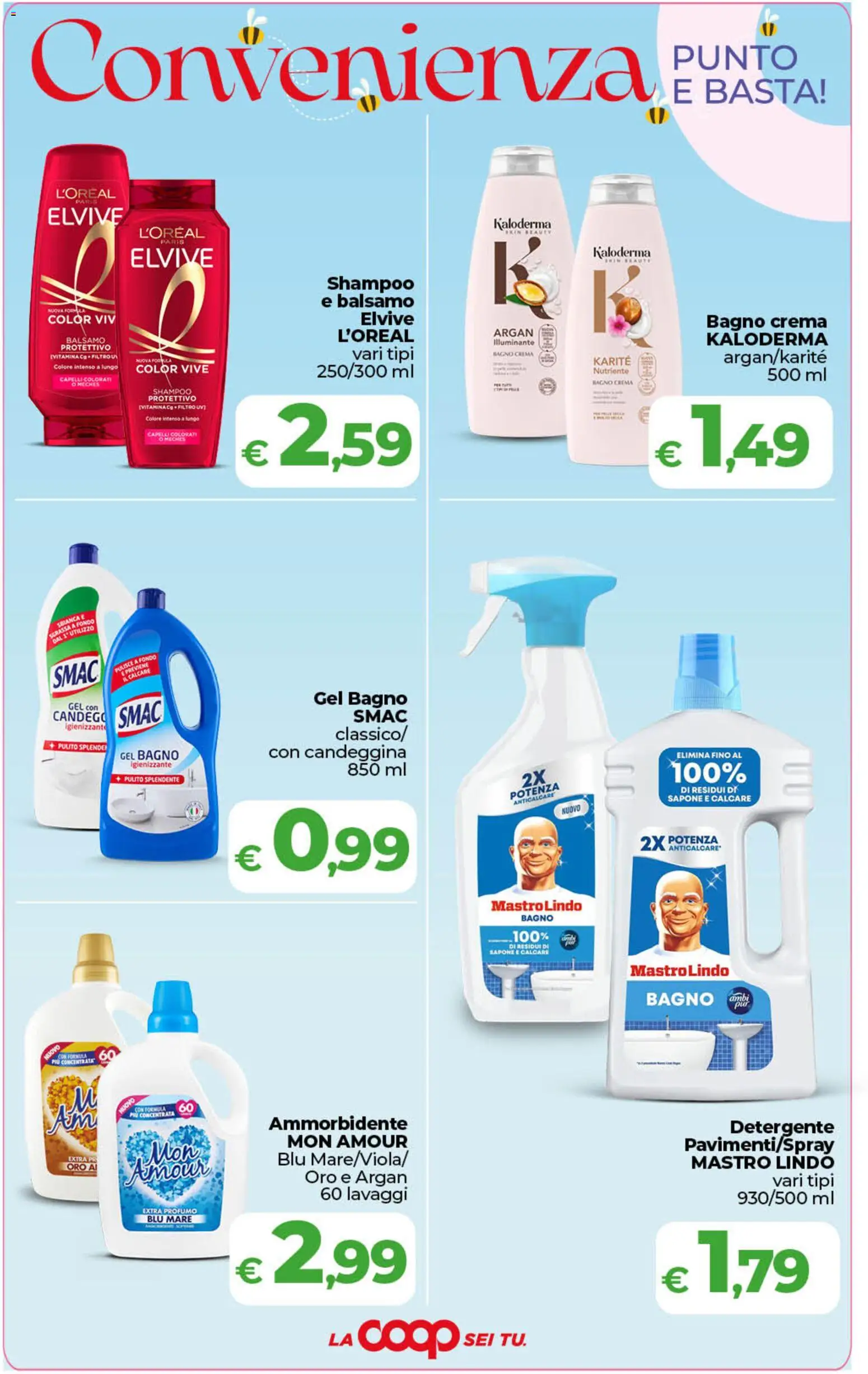 Volantino COOP del 29.05.2026 | Pagina: 5 | Prodotti: Shampoo, Crema, Ammorbidente, Anticalcare
