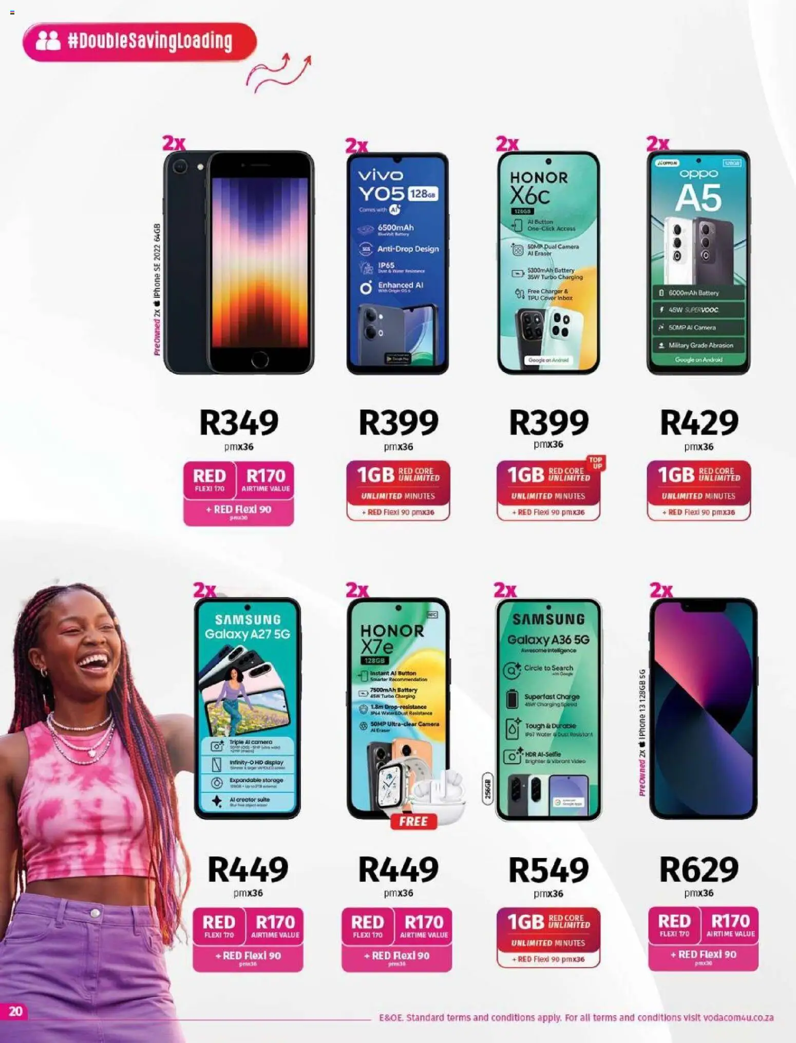 New Vodacom catalogue – valid from 01/10/2026 | Page: 20 | Products: Cover, Camera, Battery, Water
