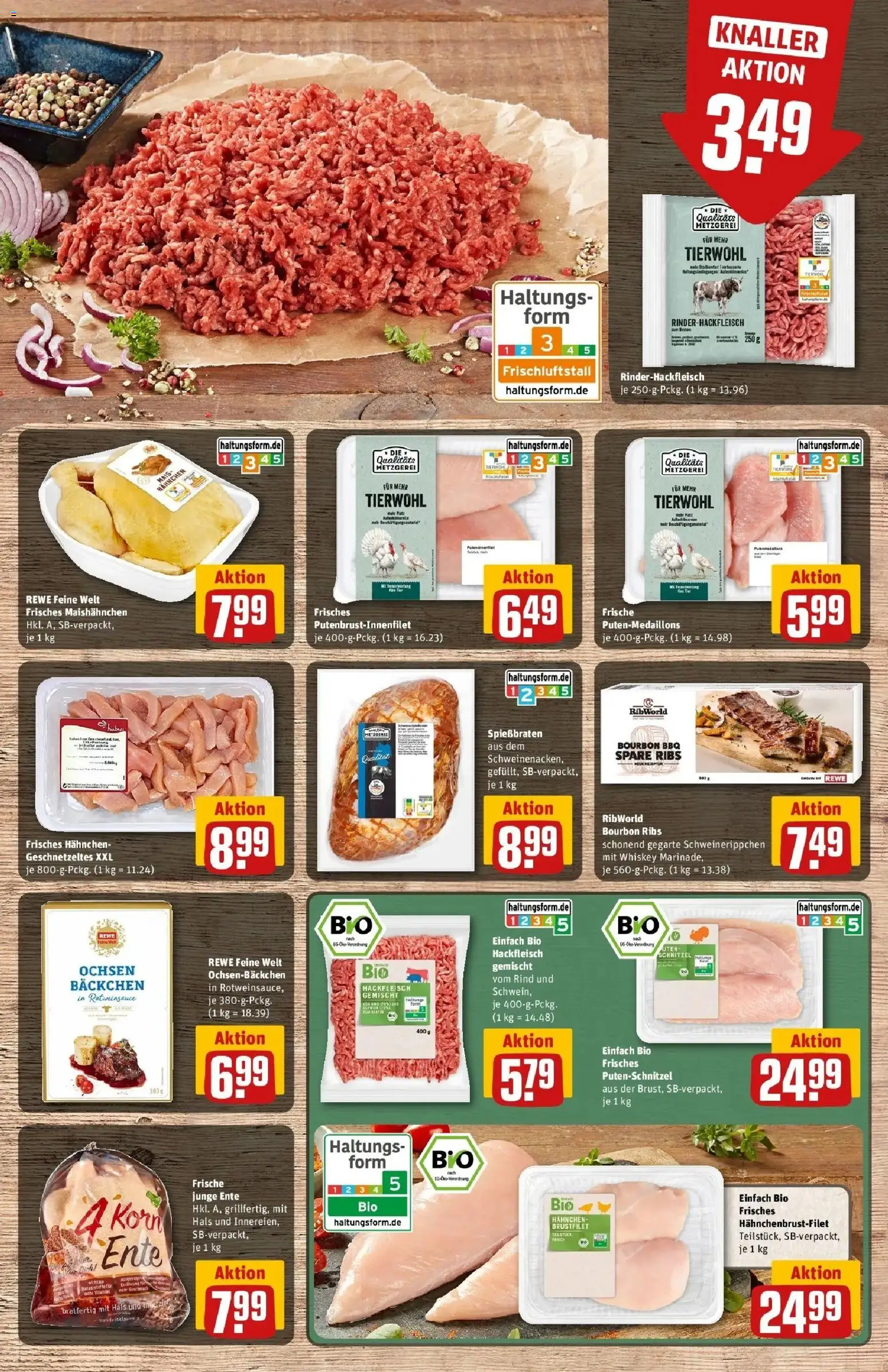 REWE Prospekt ab 28.09.2026 zum Blättern » Angebote | Seite: 15 | Produkte: Mais, Putenschnitzel, Ente, Hackfleisch