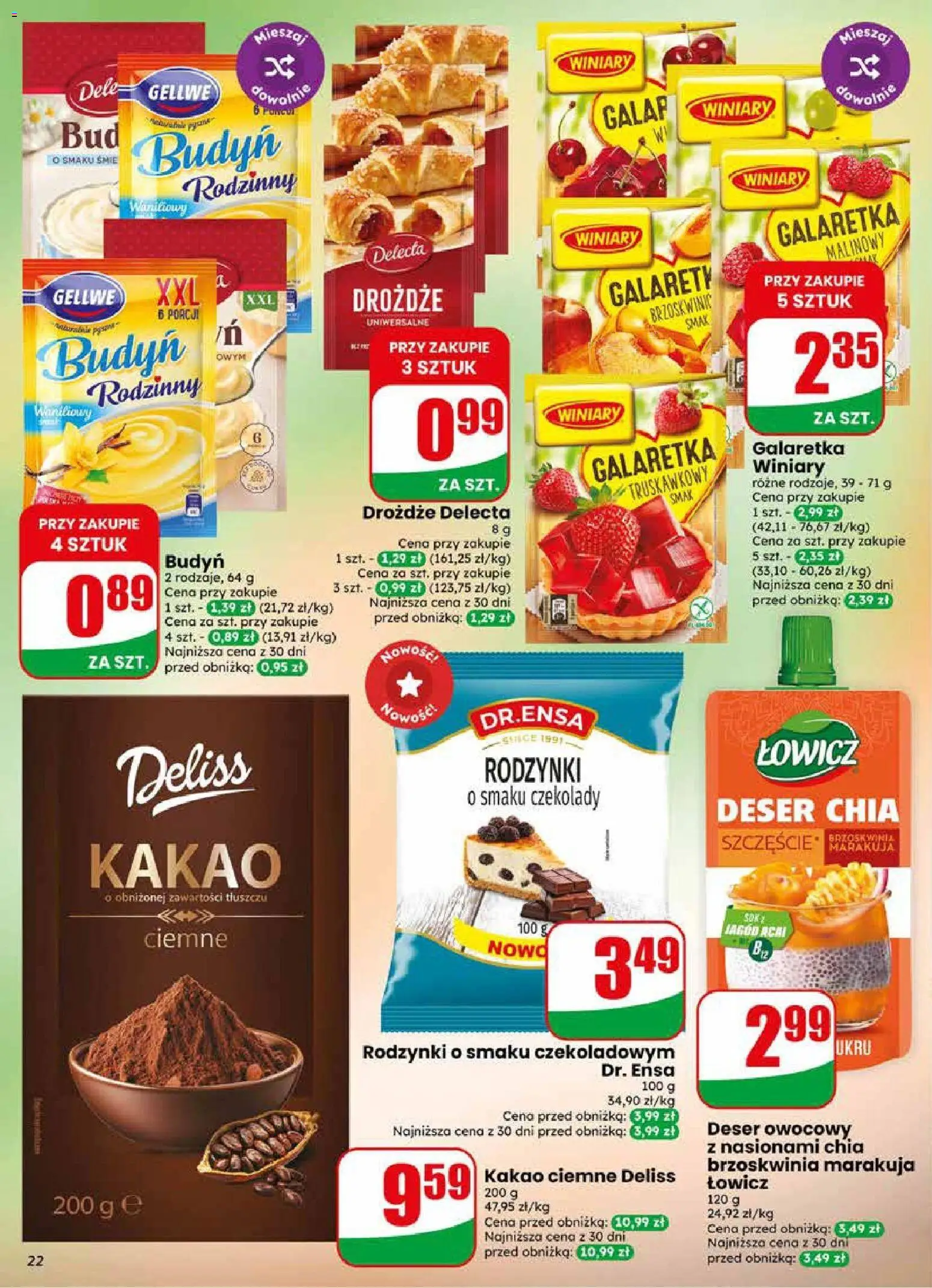 Dino gazetka od 27.05.2026 | Strona: 22 | Produkty: Brzoskwinia, Czekolady, Galaretka, Kakao