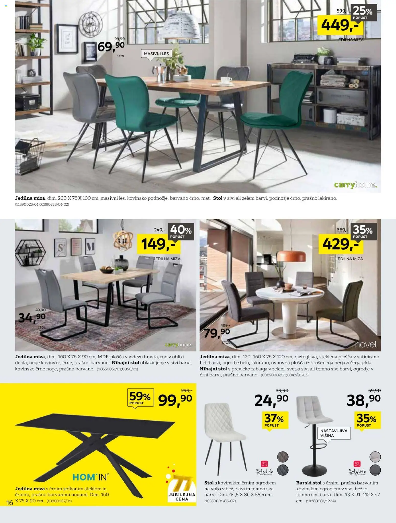 Novi XXXL Lesnina katalog ponudbe – veljaven od 14.09.2026 | Stran: 16 | Izdelki: Jedilna miza, Miza, Stol