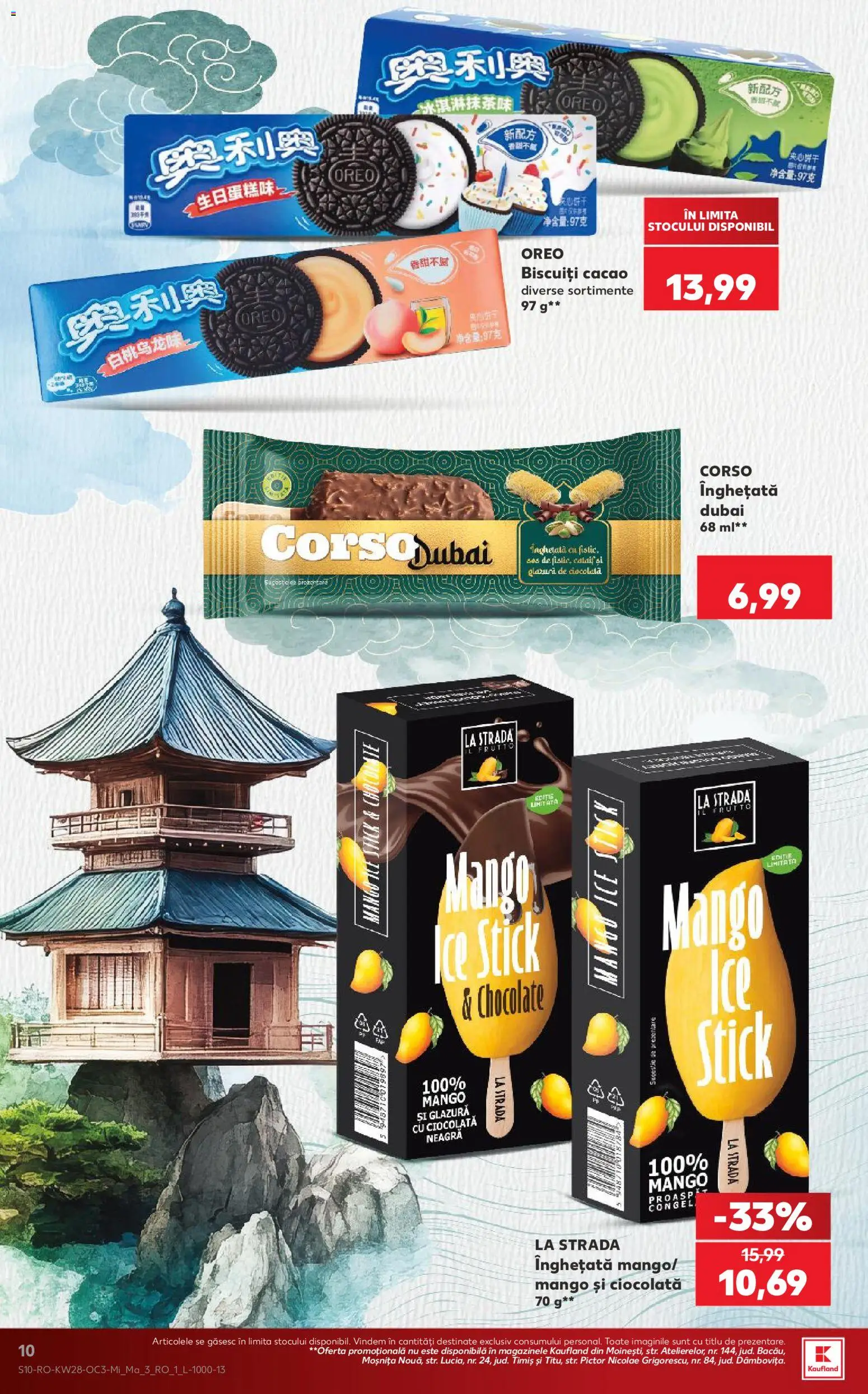 Noul catalog Kaufland – valabil de la 08.07.2026 | Pagină: 10 | Produse: Cacao, Înghețată, Sos, Mango