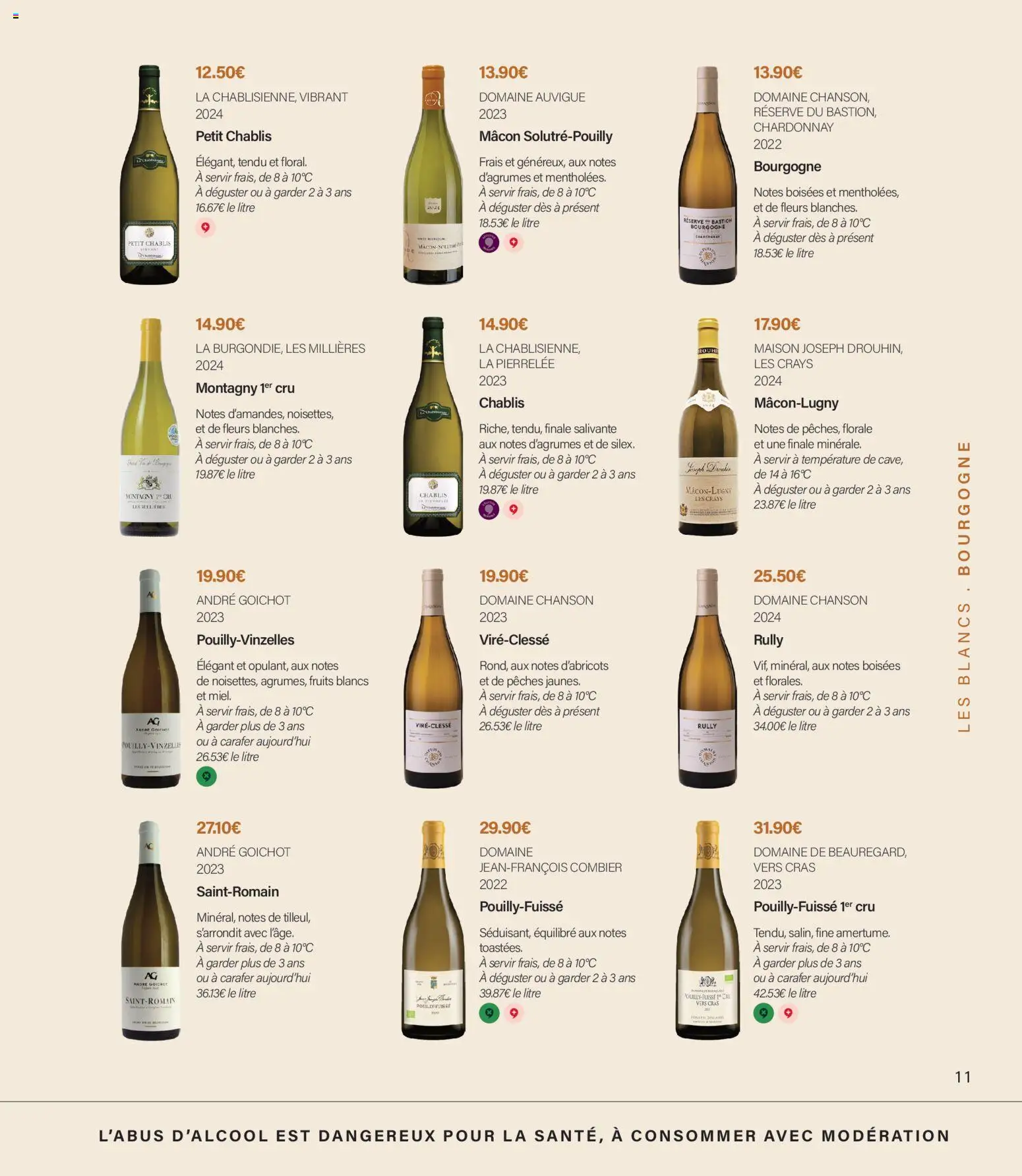 {H1} | Page: 11 | Produits: Pêches, Fruits, Chablis, Thé
