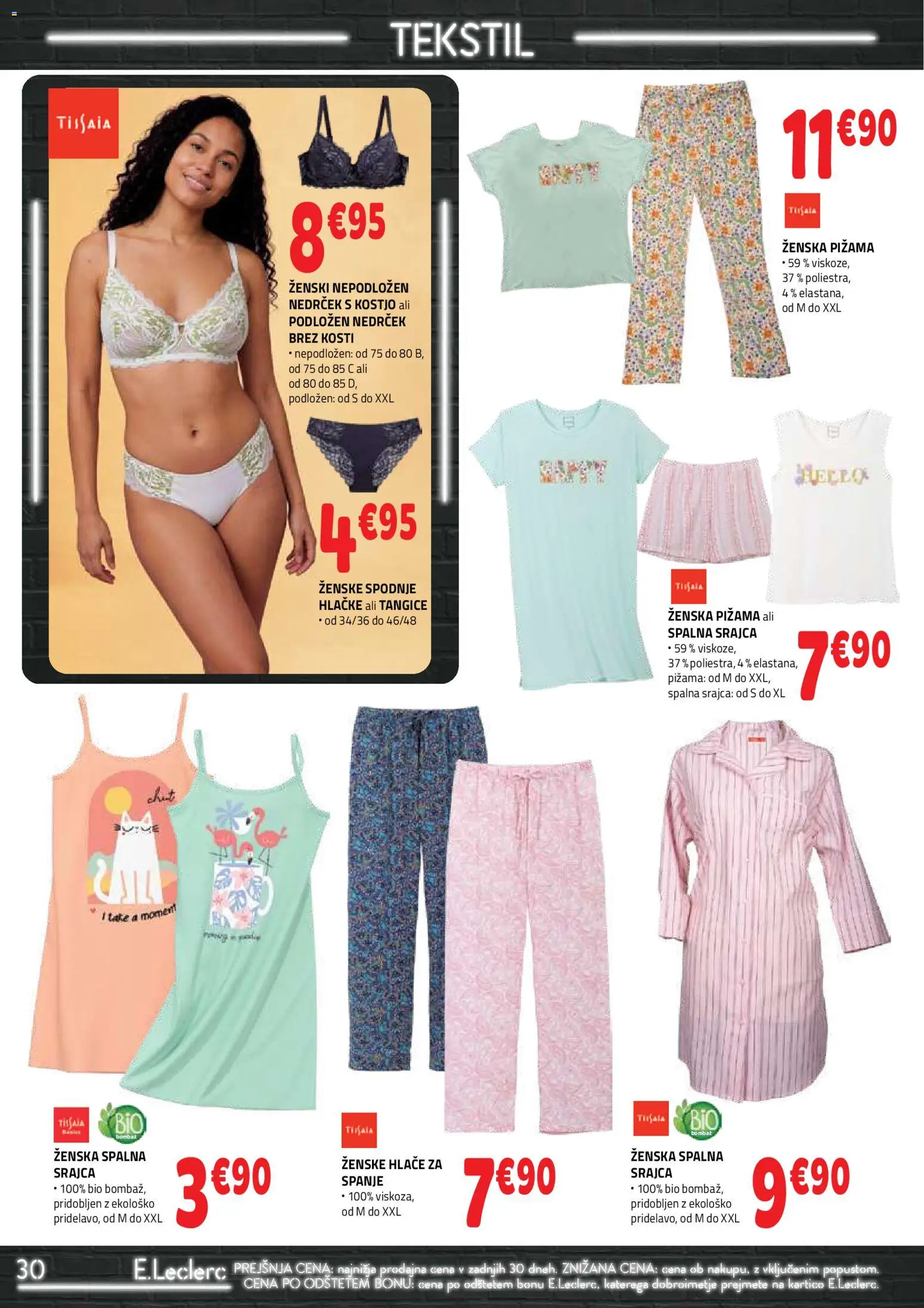 Novi E.leclerc katalog ponudbe – veljaven od 15.07.2026 | Stran: 30 | Izdelki: Srajca, Pižama, Hlace