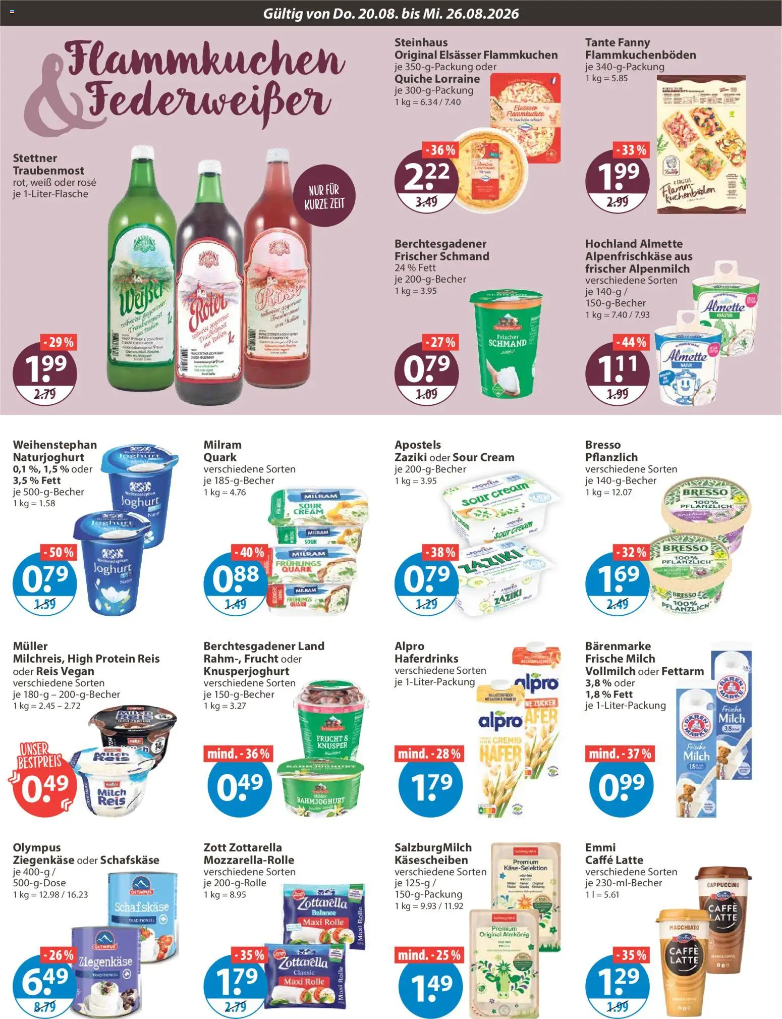 V-Markt Angebote – gültig ab 20.08.2026 | Seite: 6 | Produkte: Almette, Milram, Reis, Schafskase