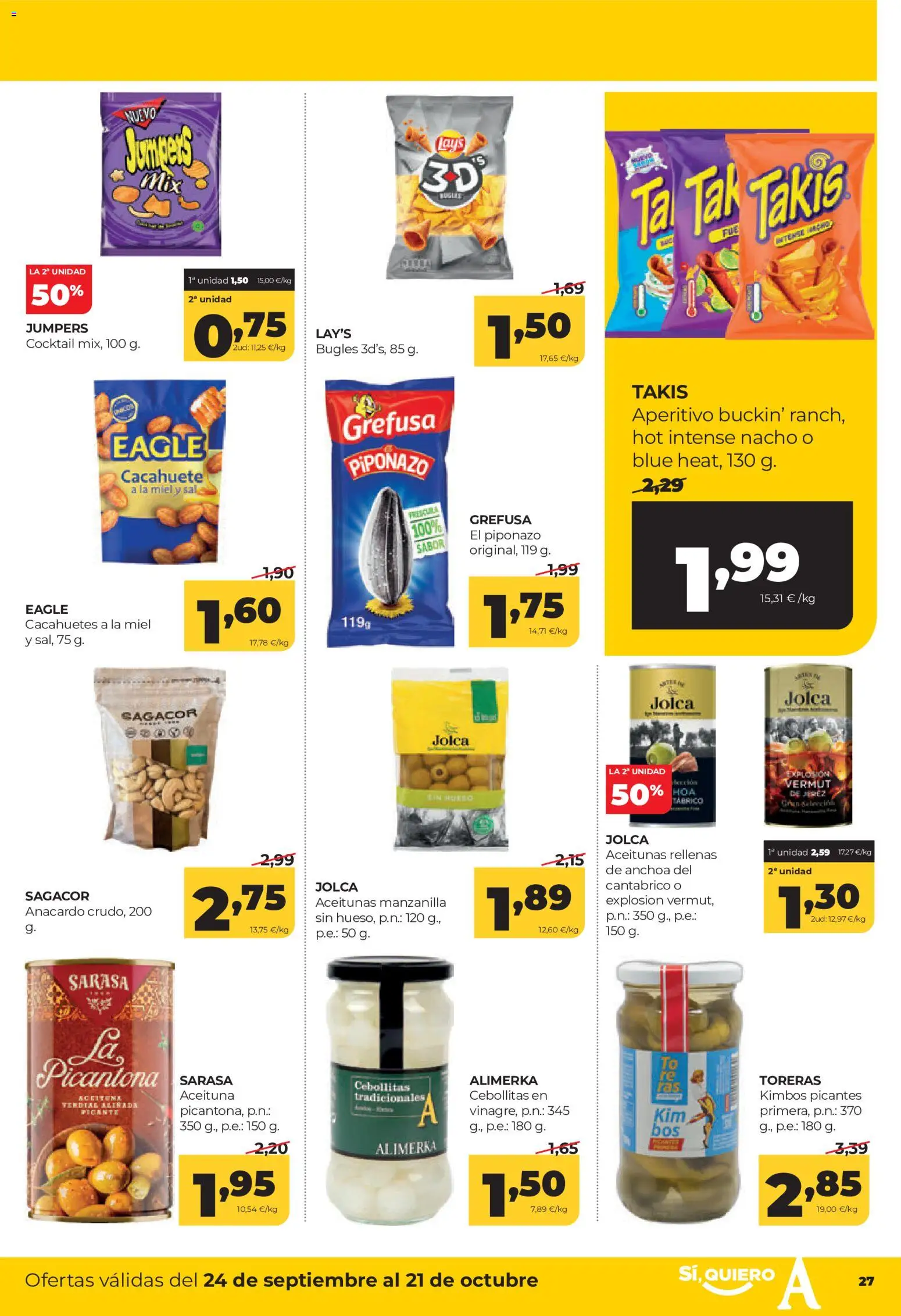 Alimerka folleto Asturias │ válido desde el 24/09/2026 | Página: 27 | Productos: Aceitunas, Miel, Anchoa, Sal