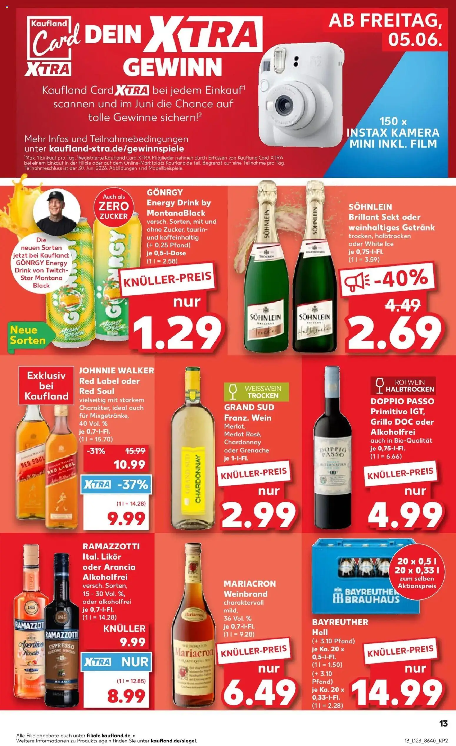 Kaufland Prospekt Alsdorf – gültig ab 04.06.2026 | Seite: 13 | Produkte: Kamera, Whisky, Sekt, Merlot