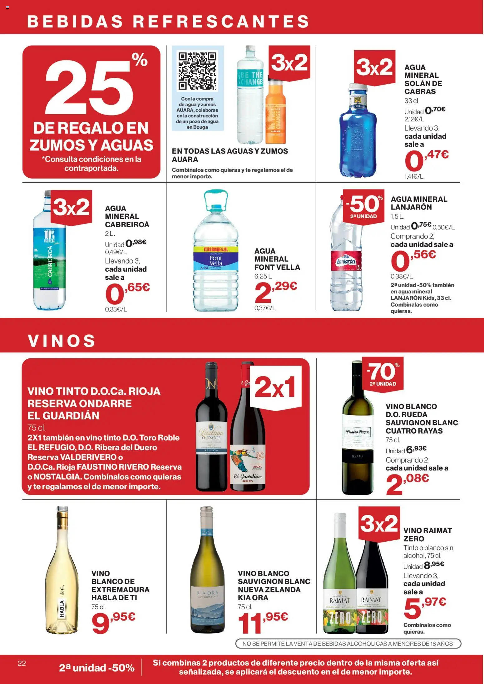 Supercor folleto │ válido desde el 28/10/2026 | Página: 22 | Productos: Vino blanco, Bebidas, Agua, Agua mineral