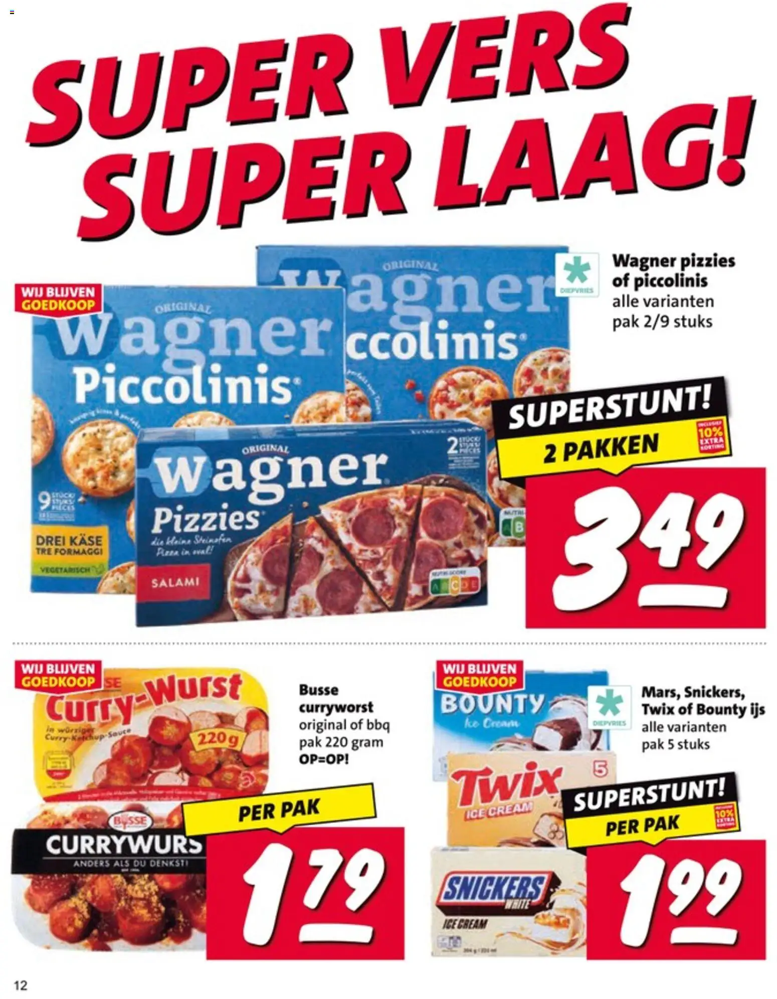 {H1} | Pagina: 12 | Producten: Salami, Ijs, Twix, Snickers