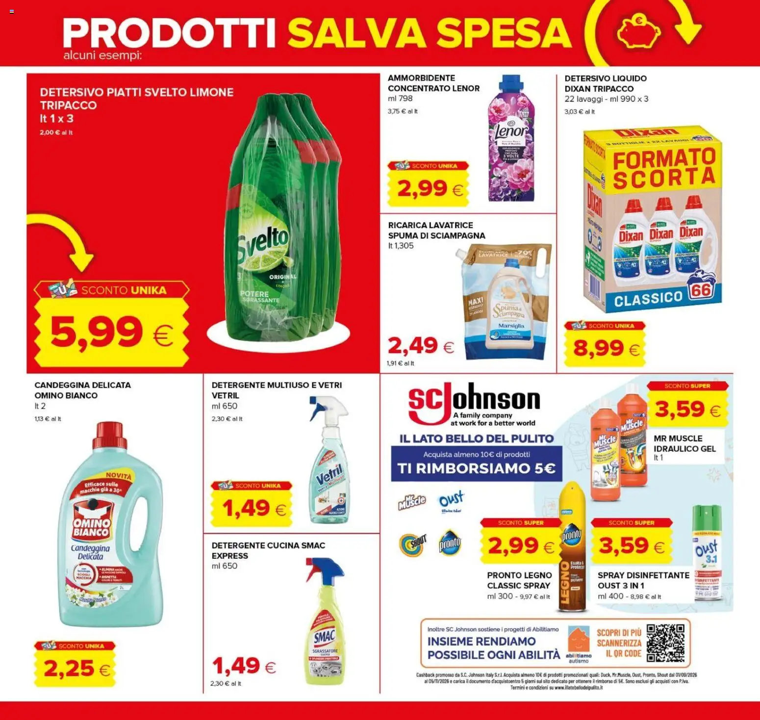 Volantino Oasi del 08/10/2026 | Pagina: 17 | Prodotti: Spray disinfettante, Detergente, Sgrassatore, Limone