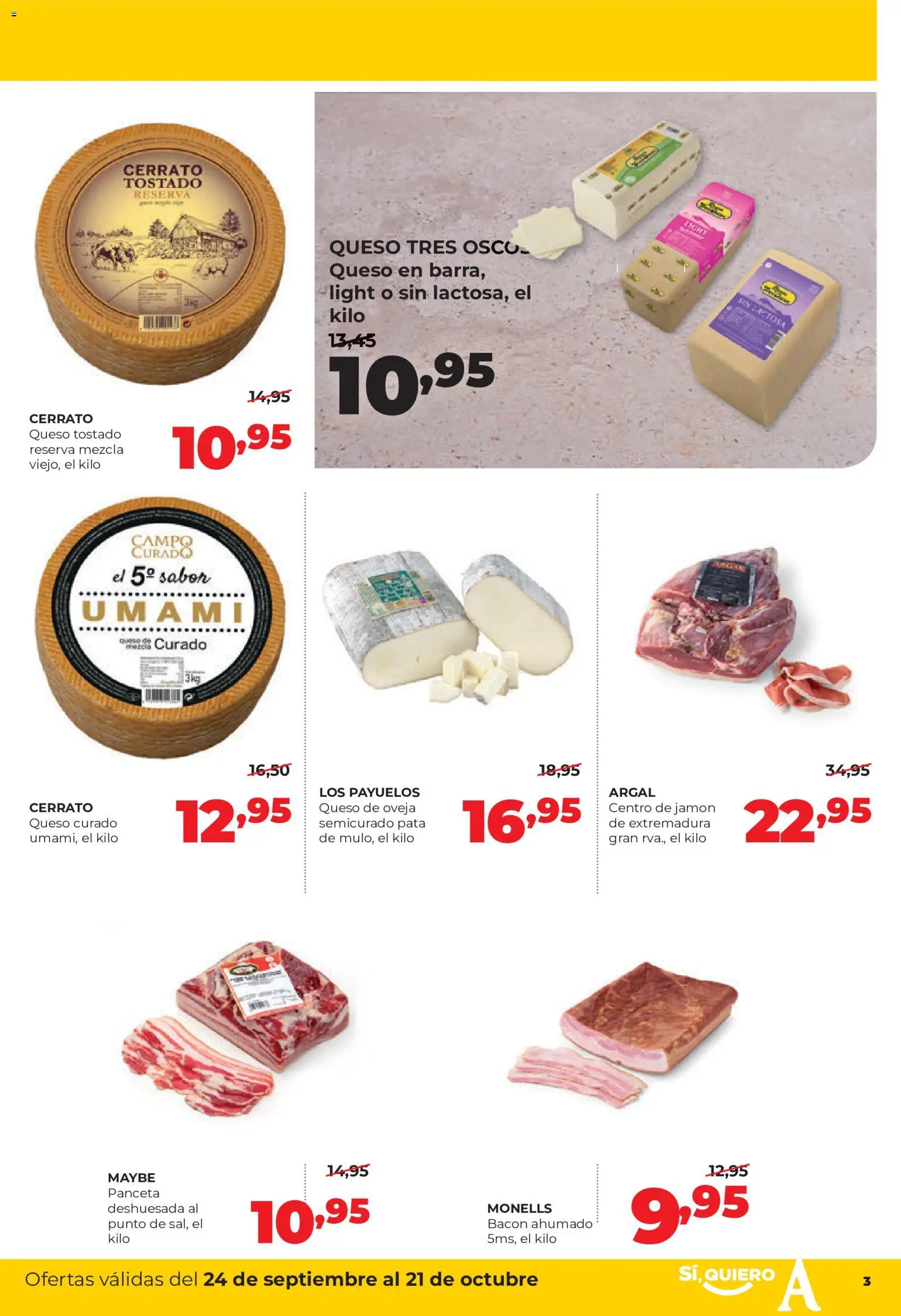 Alimerka folleto Asturias │ válido desde el 24/09/2026 | Página: 3 | Productos: Queso de oveja, Queso, Panceta, Jamón