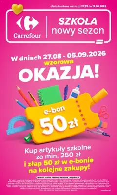 Pogląd oferty "Carrefour gazetka - Szkoła nowy sezon III" - ważna od 27.07.2026