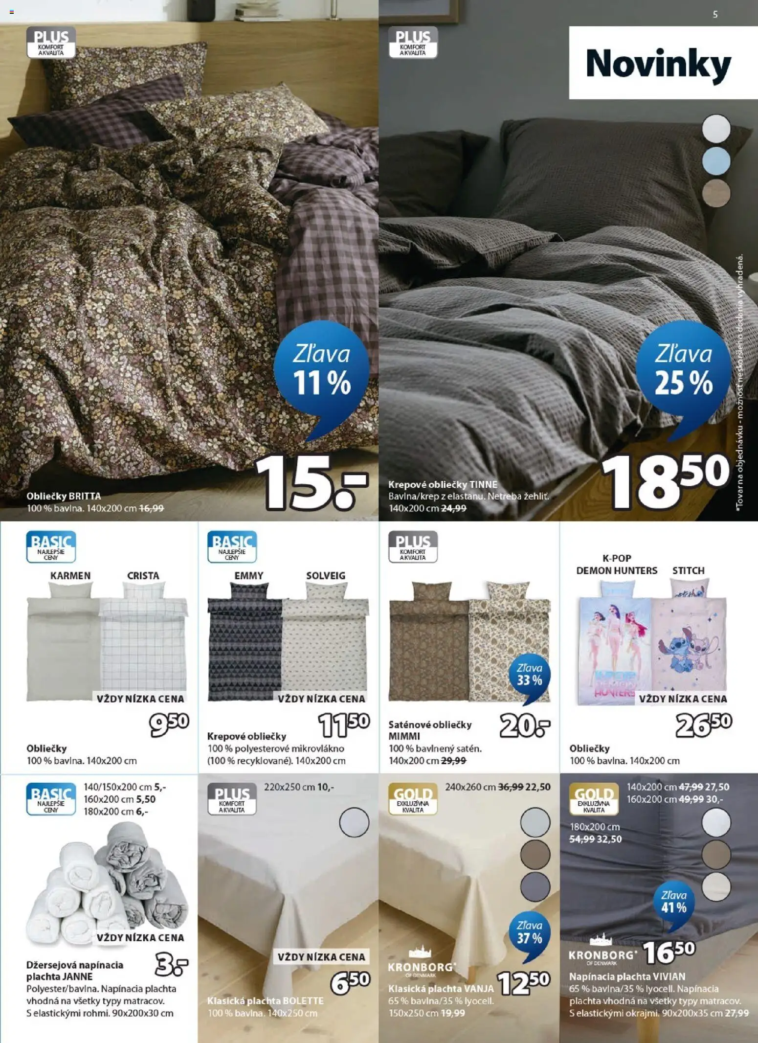 Nové JYSK akcie – leták je platný od 02.09.2026 | Strana: 5 | Produkty: Plachta, Obliečky