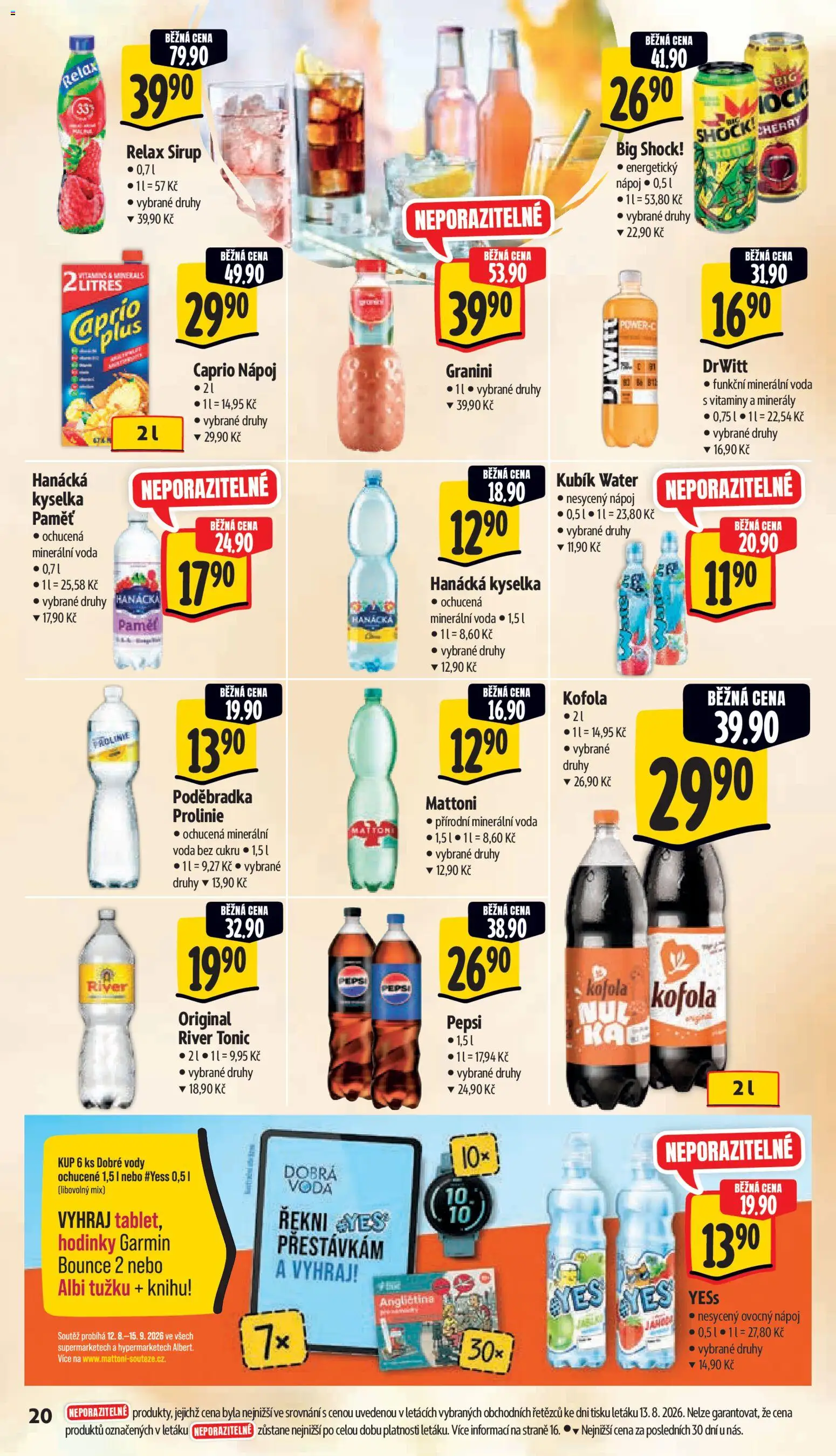 Albert leták - Supermarket od 19.08.2026 | Strana: 32 | Produkty: Drwitt, Sirup, Minerální voda, Granini