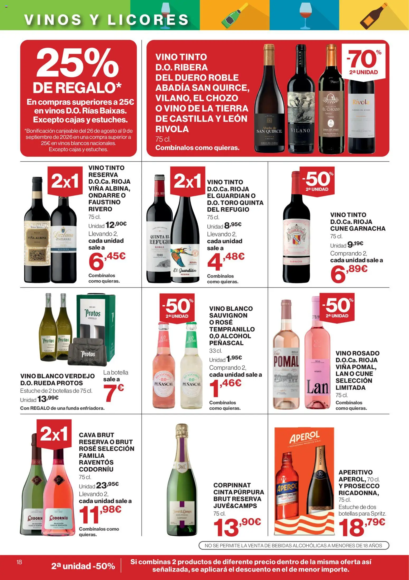Supercor folleto │ válido desde el 13/08/2026 | Página: 18 | Productos: Prosecco, Vino rosado, Vino blanco, Bebidas