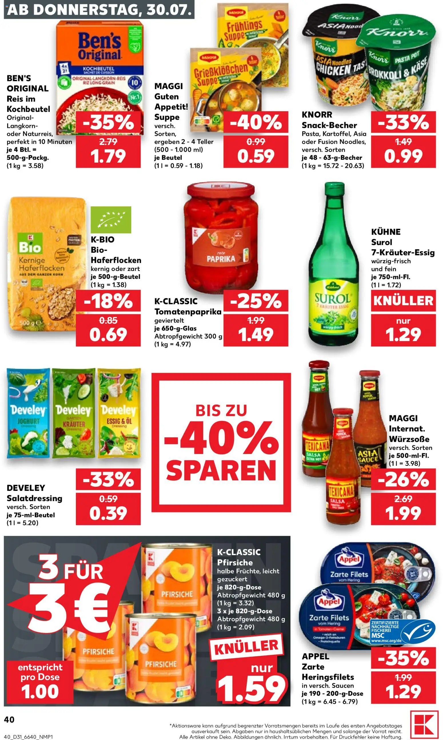 Kaufland Německo leták od 30.07.2026 | Strana: 40 | Produkty: Maggi, Knorr, Paprika