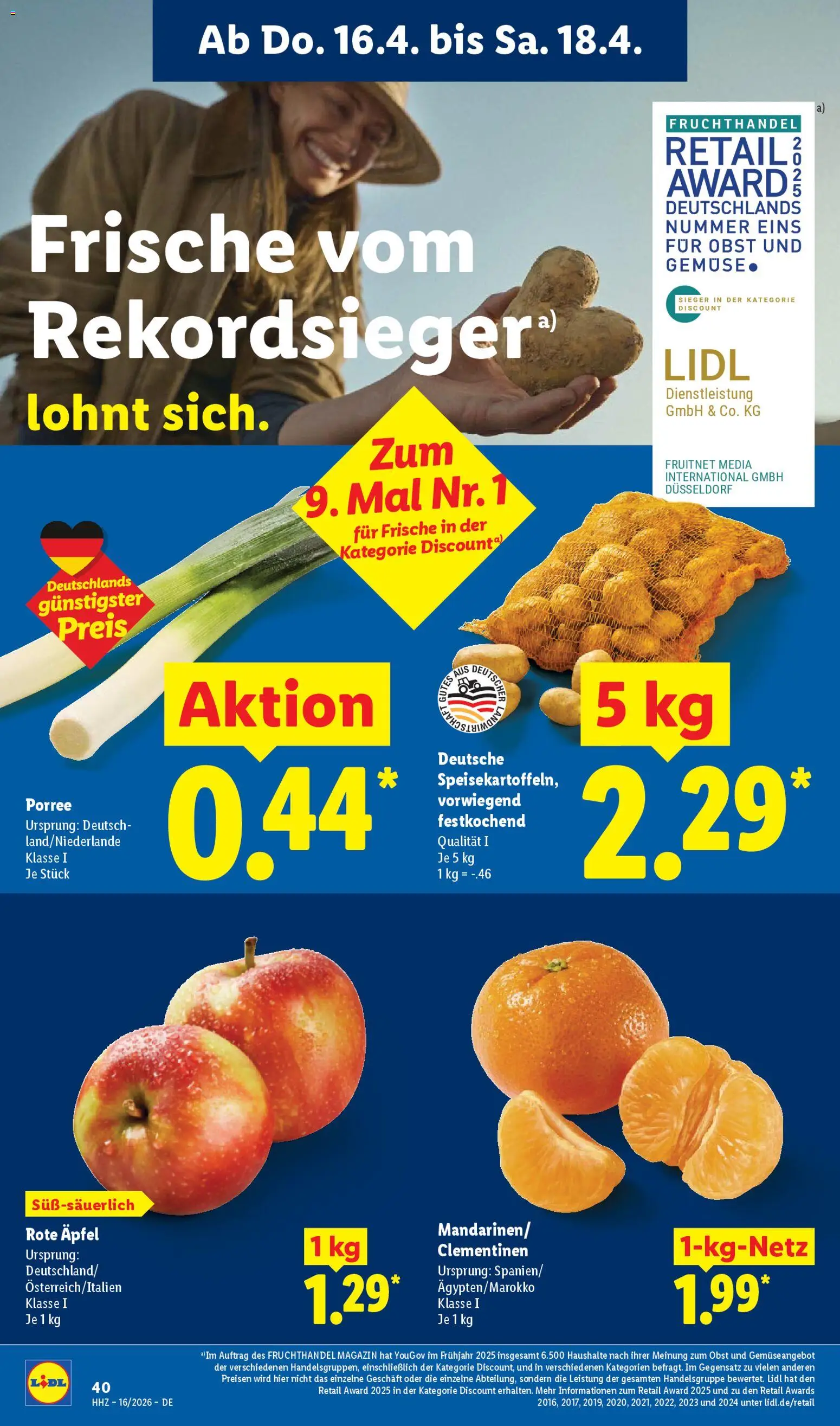 Lidl Prospekt – gültig ab 13.04.2026 | Seite: 62 | Produkte: Wiener wurstchen, Joghurt, Äpfel, Zitrone