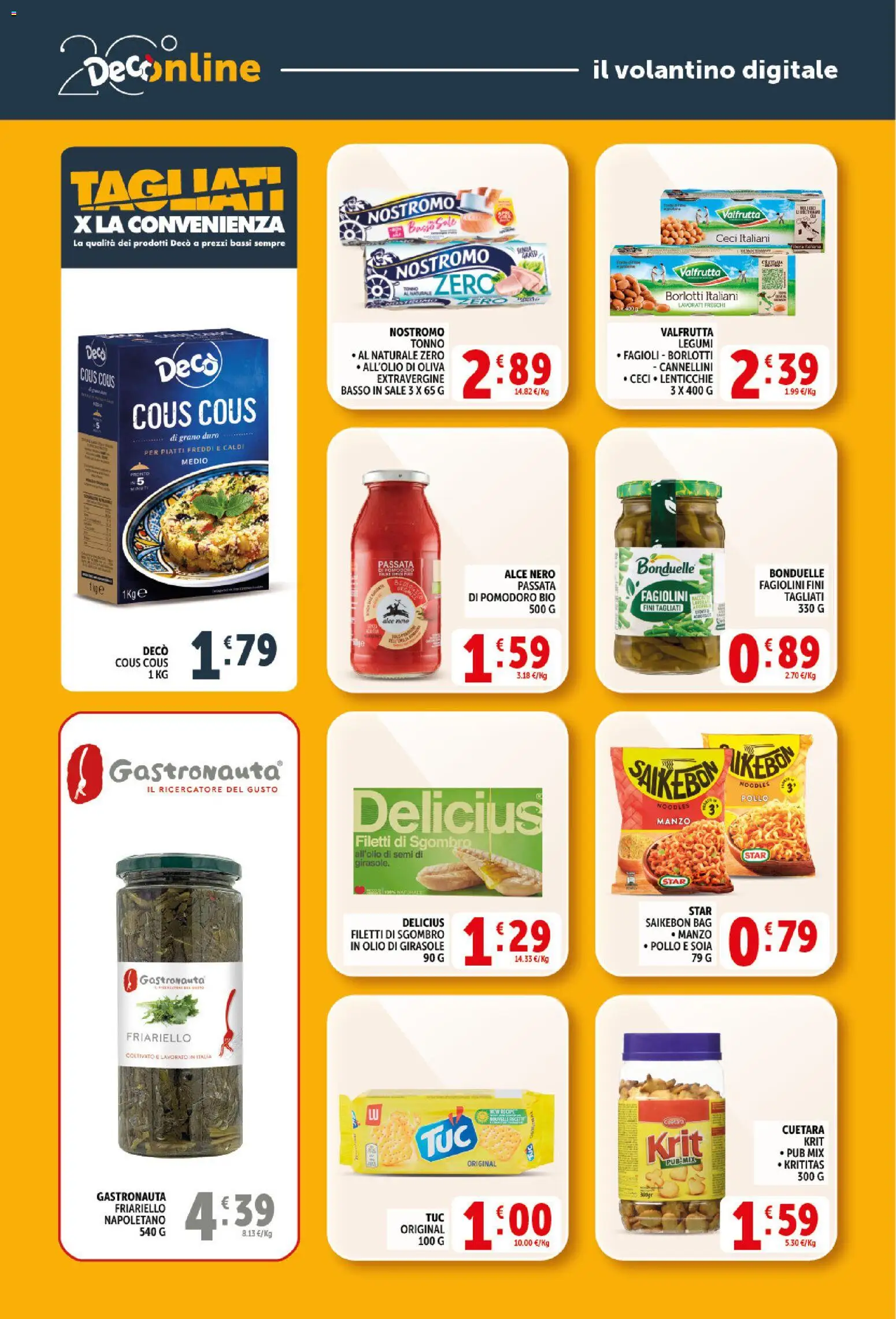 Volantino Decò del 10/07/2026 | Pagina: 28 | Prodotti: Pomodoro, Tonno, Olio di girasole, Sgombro