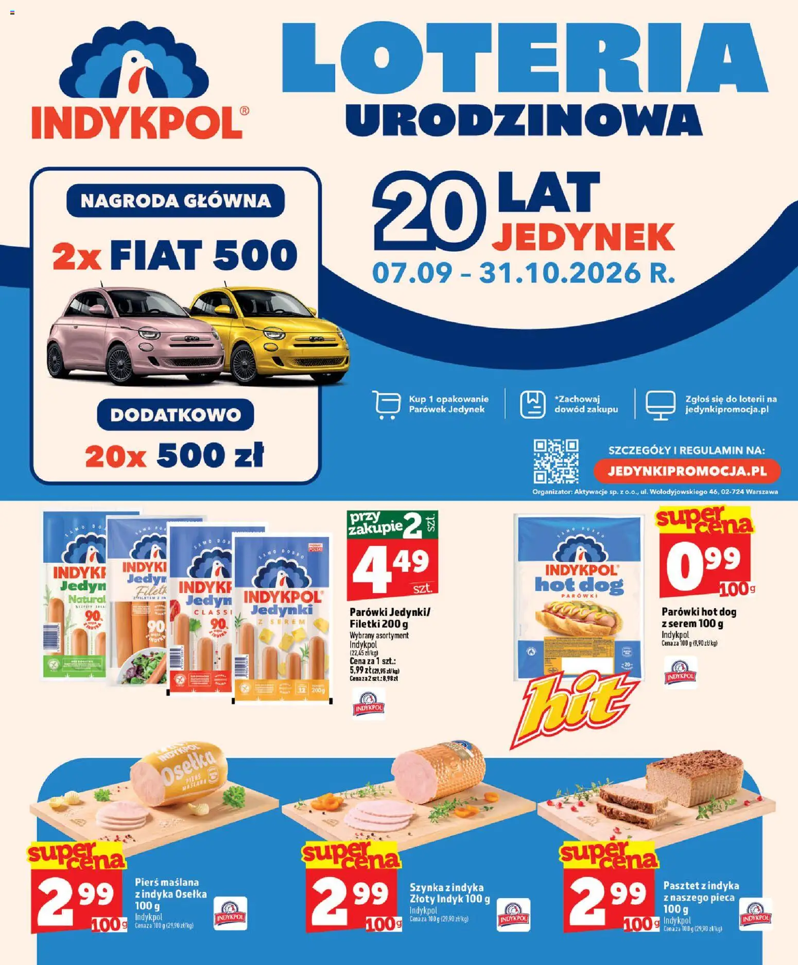 Topaz gazetka od 10.09.2026 | Strona: 16 | Produkty: Serem, Pasztet z indyka, Hot dog, Szynka z indyka