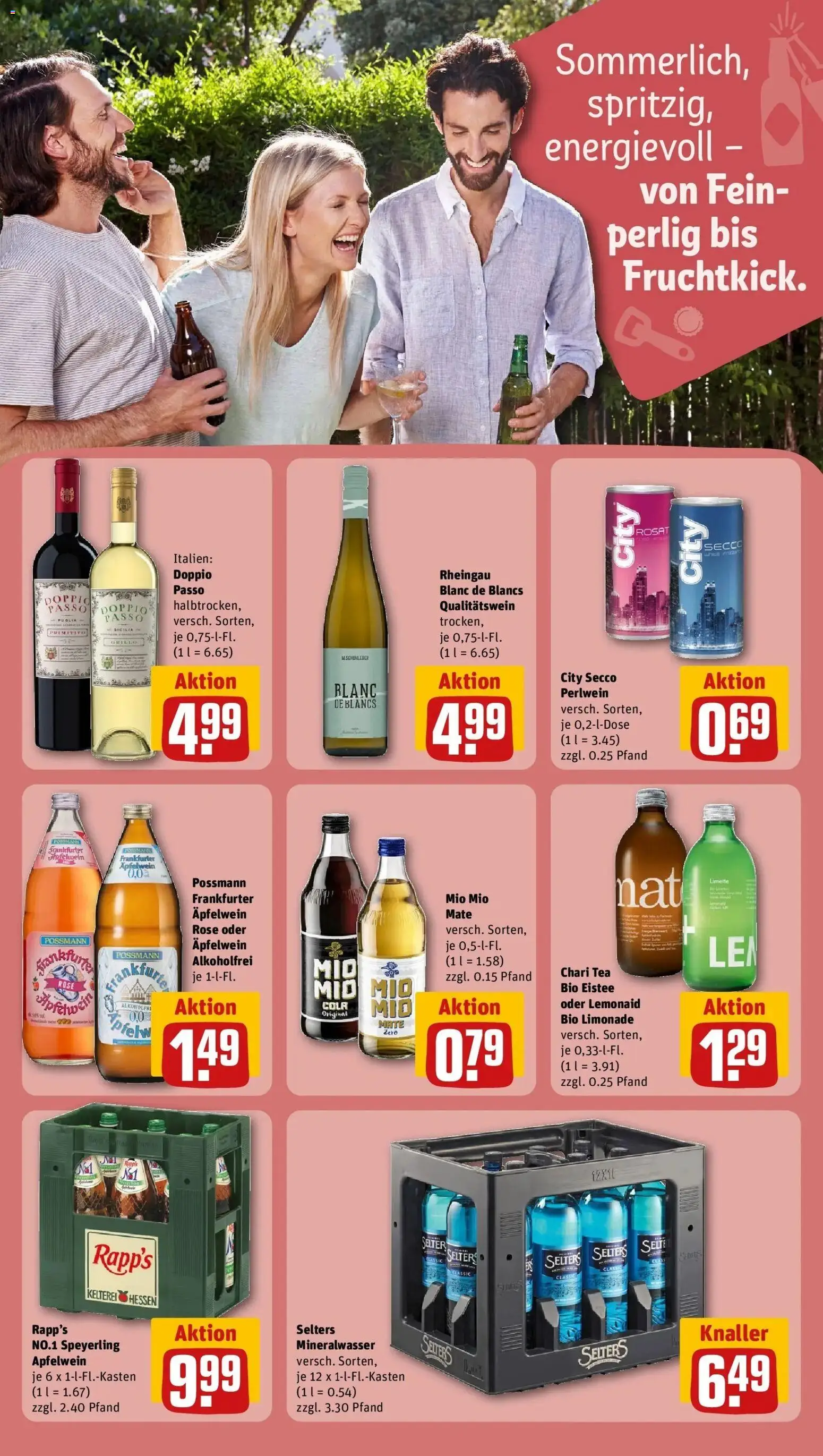 Rewe Prospekt Mainz / Gonsenheim – gültig ab 01.06.2026 | Seite: 21 | Produkte: Mineralwasser, Apple, Doppio Passo, Limette
