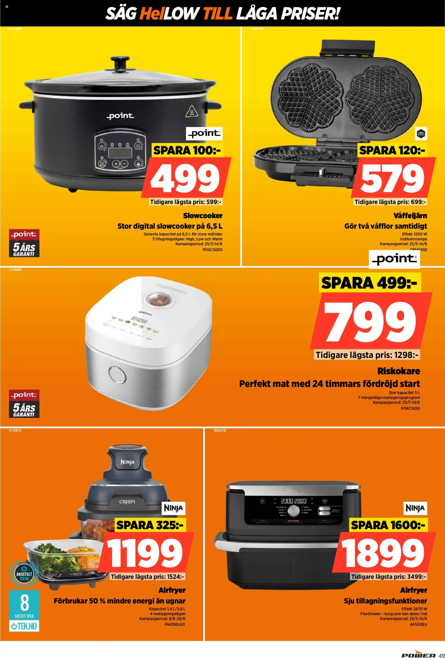 Power reklamblad aktuell från 08.06.2026 | Sida: 49 | Produkter: Såg, Korg, Airfryer, Våffeljärn