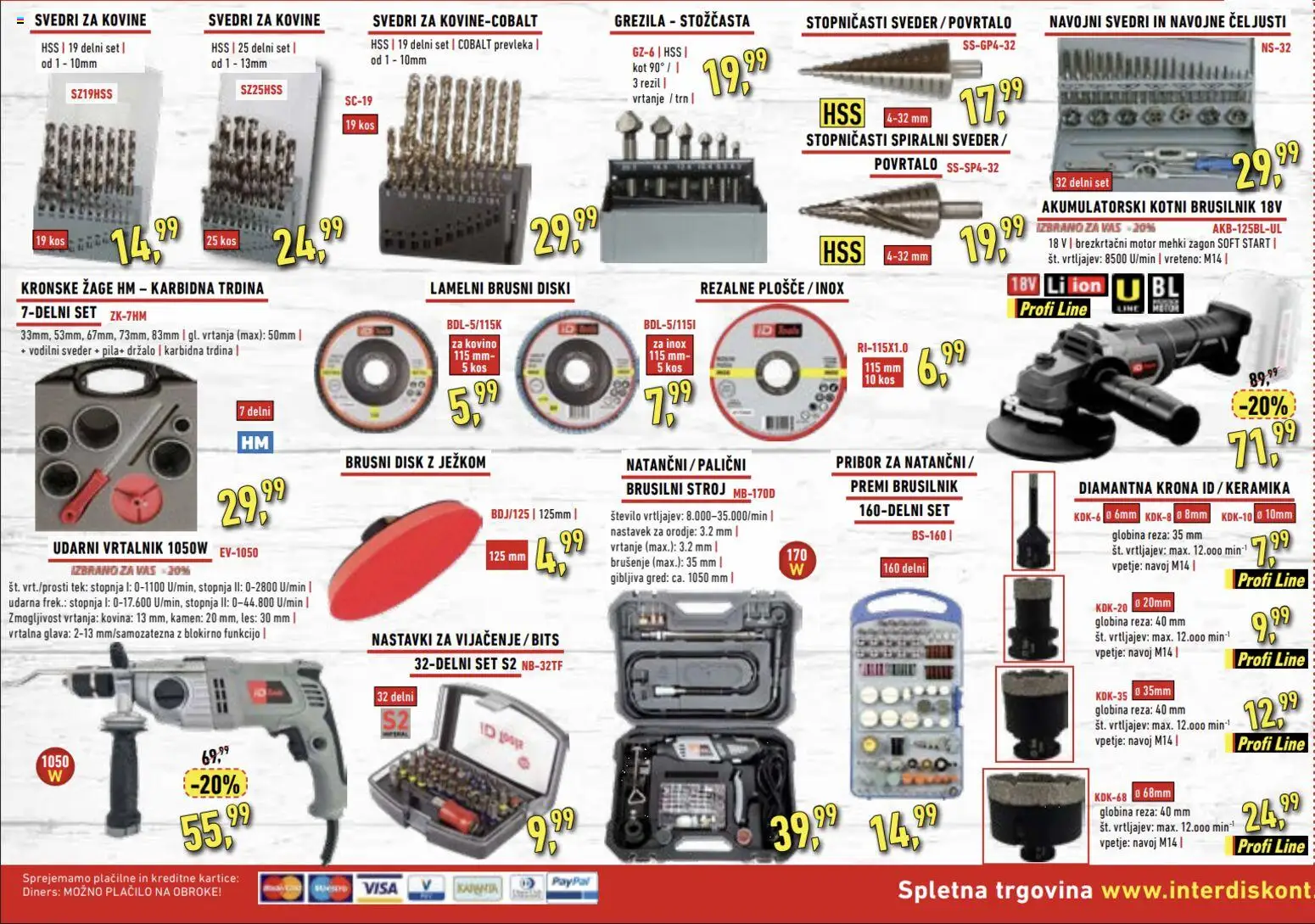 Novi Inter Diskont katalog ponudbe – veljaven od 12.05.2026 | Stran: 2 | Izdelki: Pribor, Disk, Vrtalnik, Brusilnik