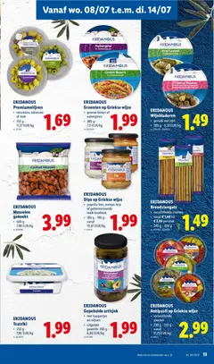 Lidl Folder week 28 - Voorbeeld van een folder van Lidl, geldig van 06/07/2026 | Pagina: 13 | Producten: Mosselen, Gewicht, Feta, Artisjok
