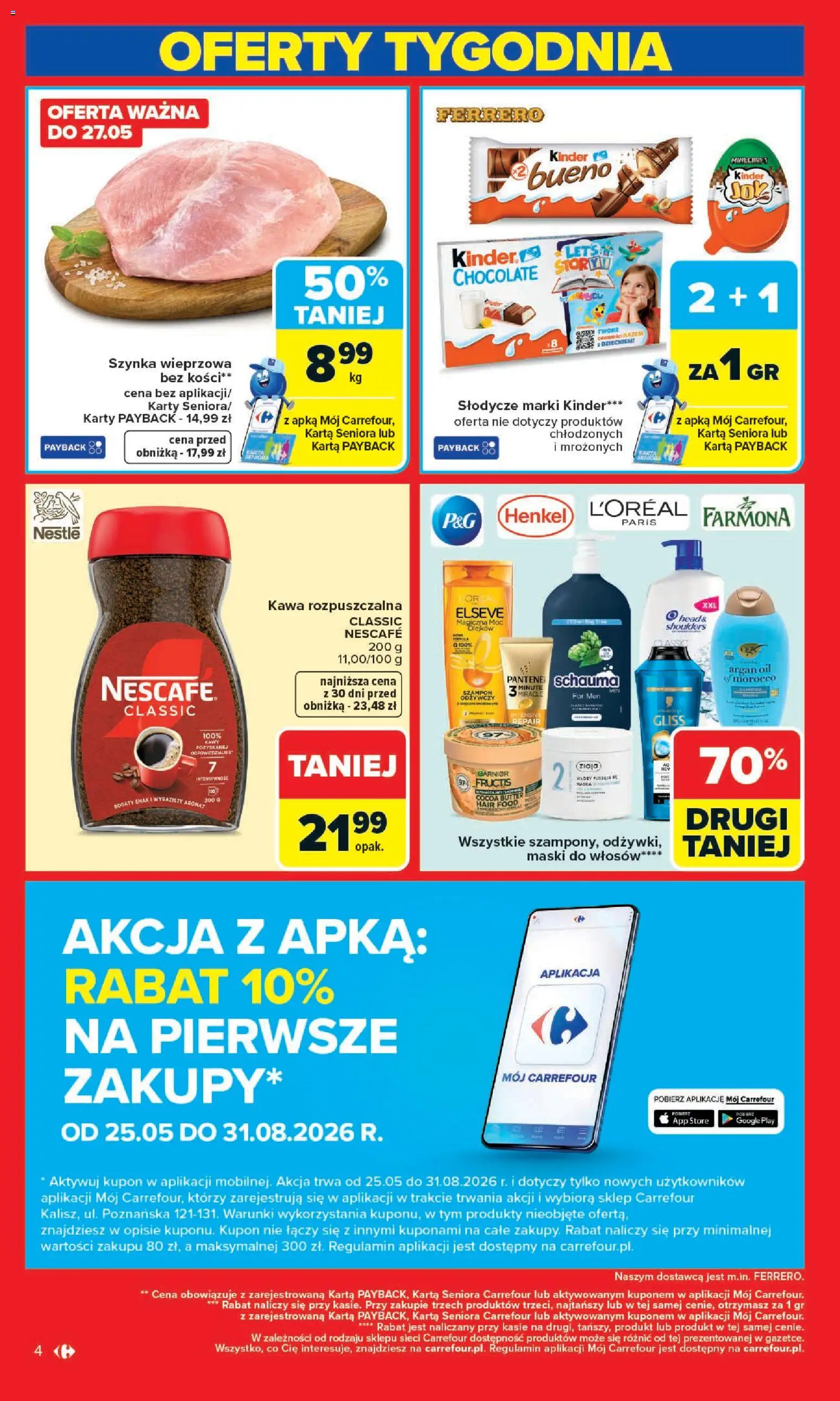 Carrefour gazetka - Zmieniliśmy Się Dla Ciebie od 25.05.2026 | Strona: 4 | Produkty: Słodycze, Nescafe, Kawa rozpuszczalna, Kawa