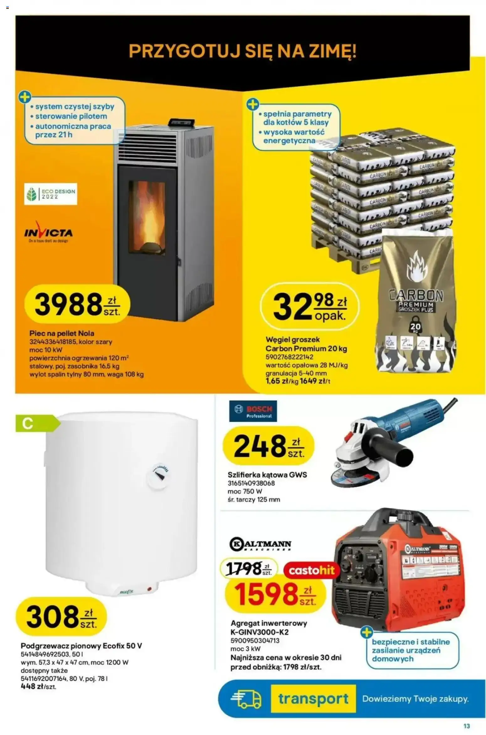 Castorama gazetka od 12.08.2026 | Strona: 13 | Produkty: Groszek, Waga, Szlifierka