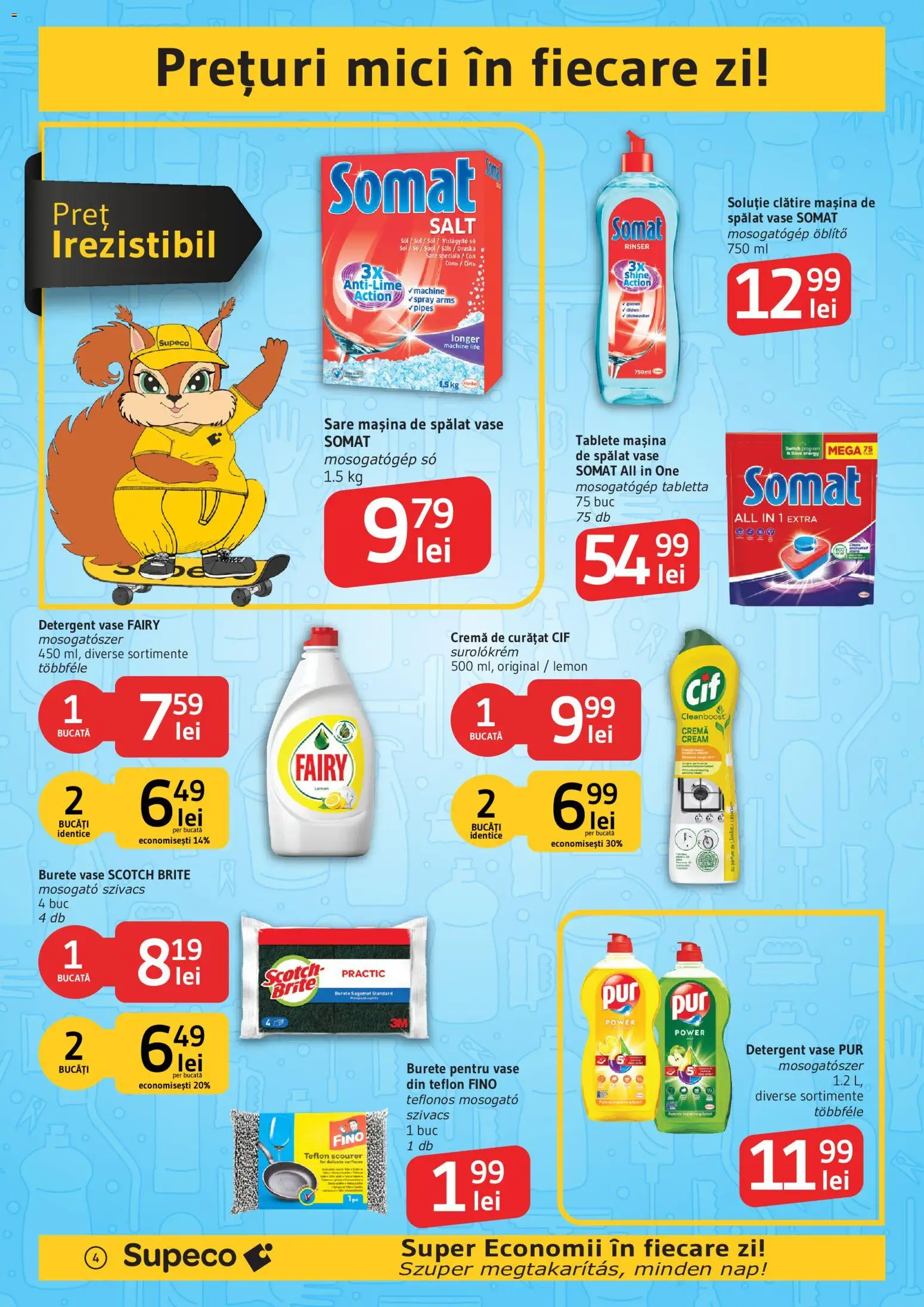 Noul catalog Supeco – valabil de la 16.07.2026 | Pagină: 4 | Produse: Mașină De Spălat, Mici, Burete, Sare