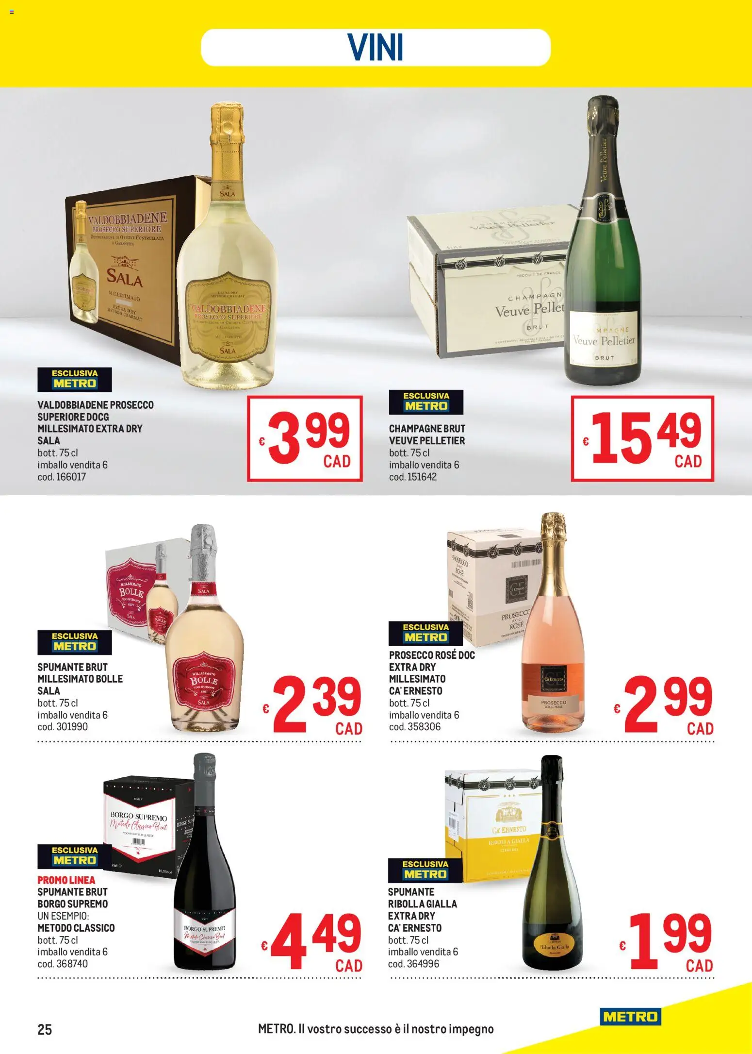 Volantino Metro del 27/08/2026 | Pagina: 25 | Prodotti: Pellet, Prosecco, Spumante, Champagne