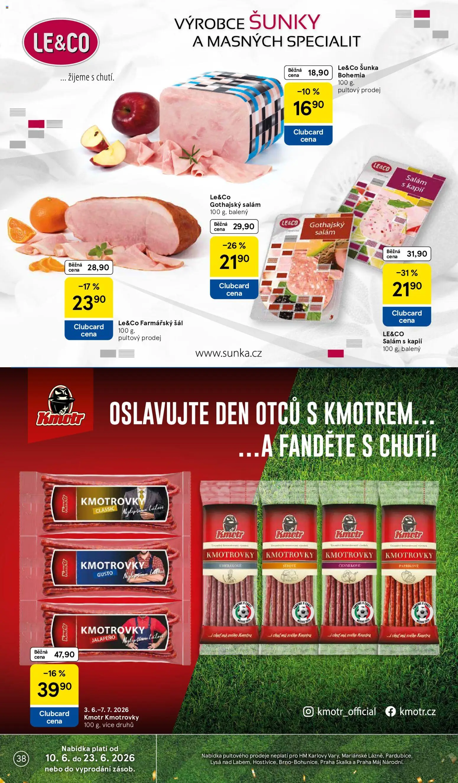 Tesco leták - Hypermarket od 10.06.2026 | Strana: 38 | Produkty: Salám, Šunka, Gothajský salám, Skalka