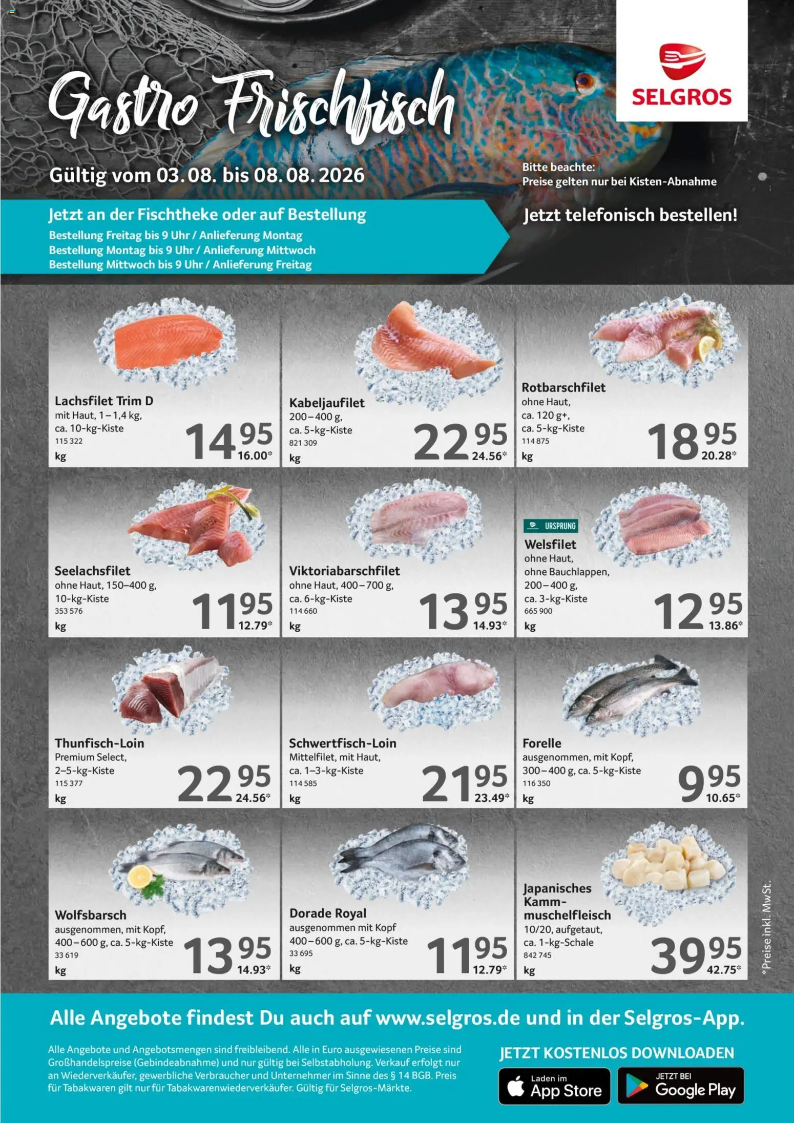 Selgros Frischfisch – gültig ab 03.08.2026 | Seite: 1 | Produkte: Dorade, Uhr