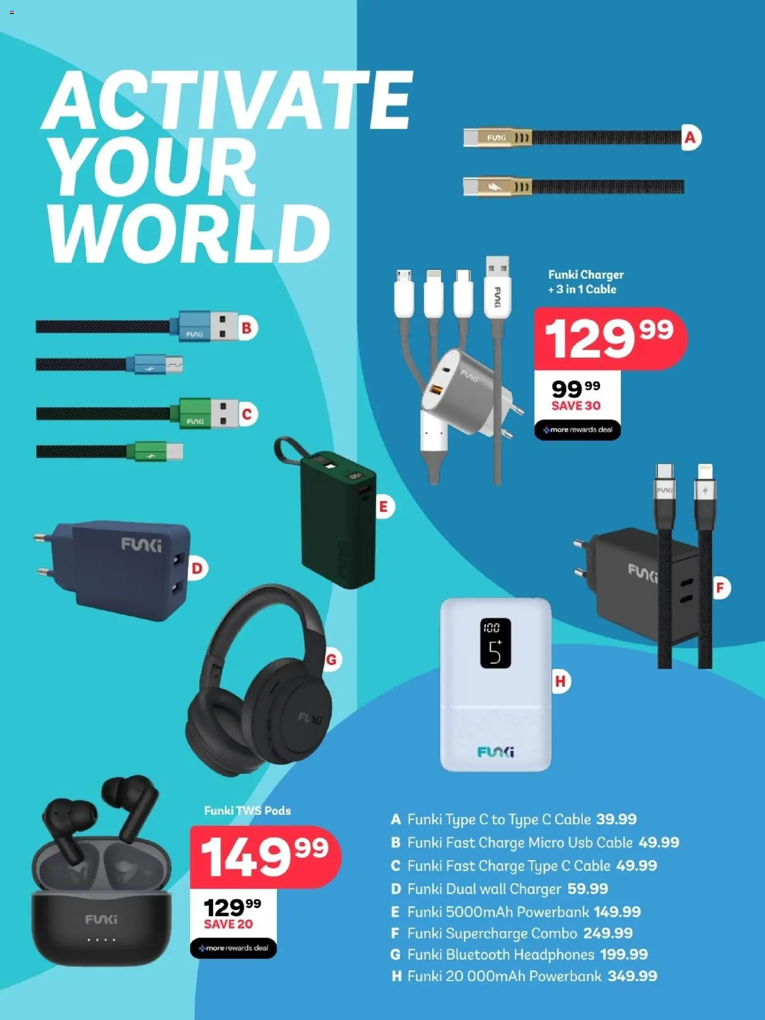 New PEP Stores catalogue – valid from 25/02/2026 | Page: 10 | Products: Headphones, Cable, USB, Charger