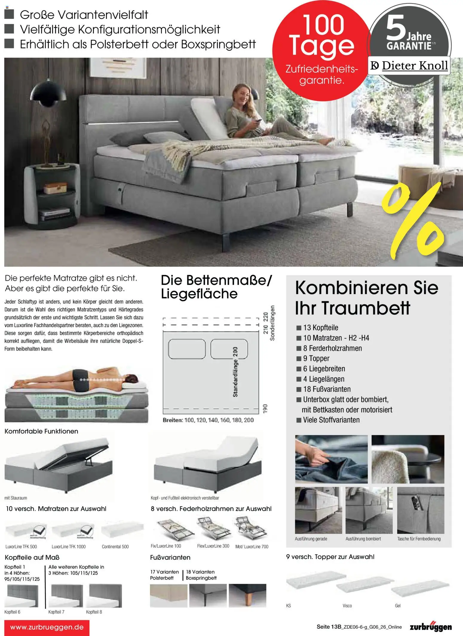 Zurbrüggen Mega Sparpreise – gültig ab 08.06.2026 | Seite: 33 | Produkte: Matratze, Boxspringbett, Polsterbett, Topper