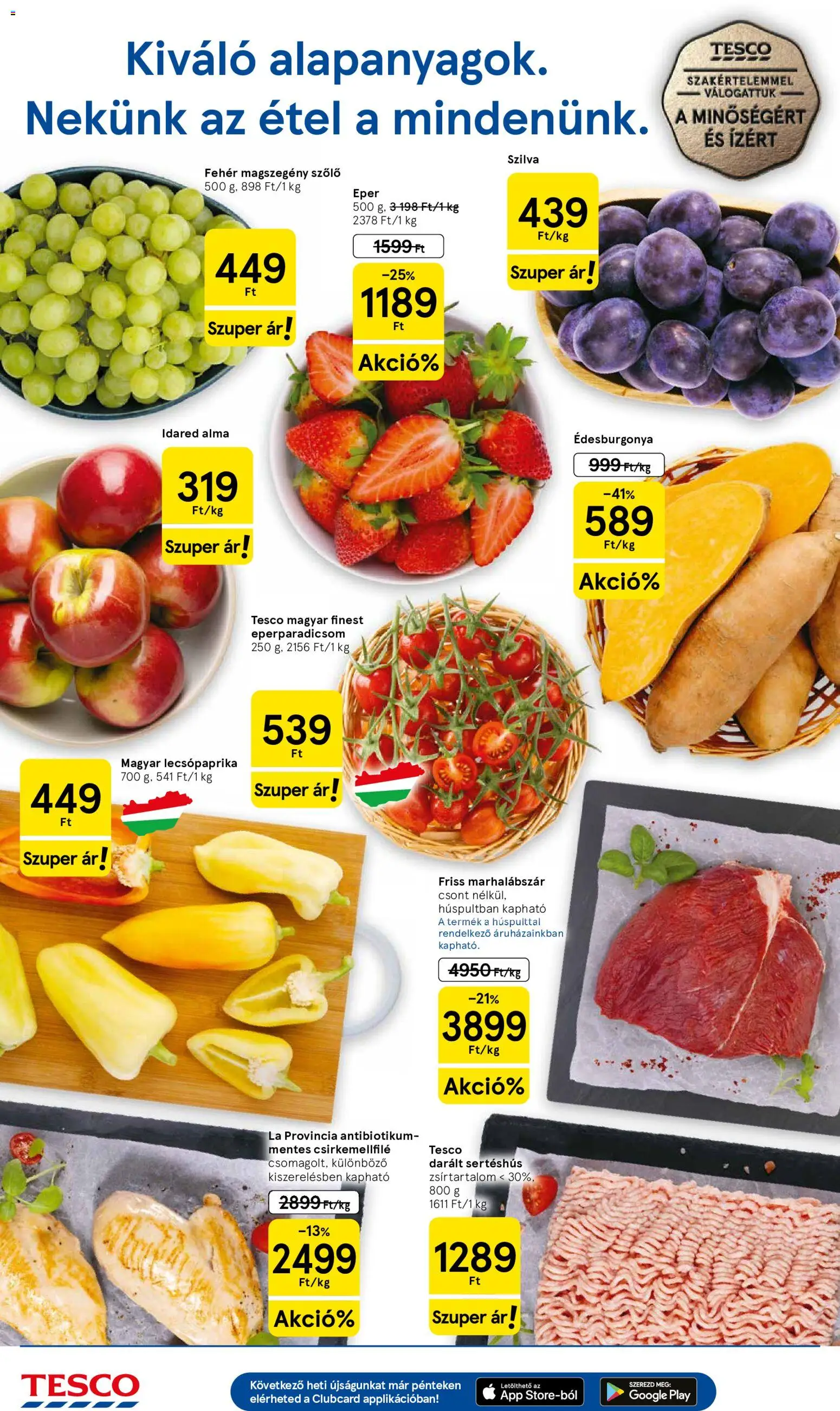 Tesco akciós ujság - amely érvényes a következő dátumtól: 2026.09.10. | Oldal: 2 | Termékek: Szőlő, Lecsópaprika, Szilva, Csirkemellfilé