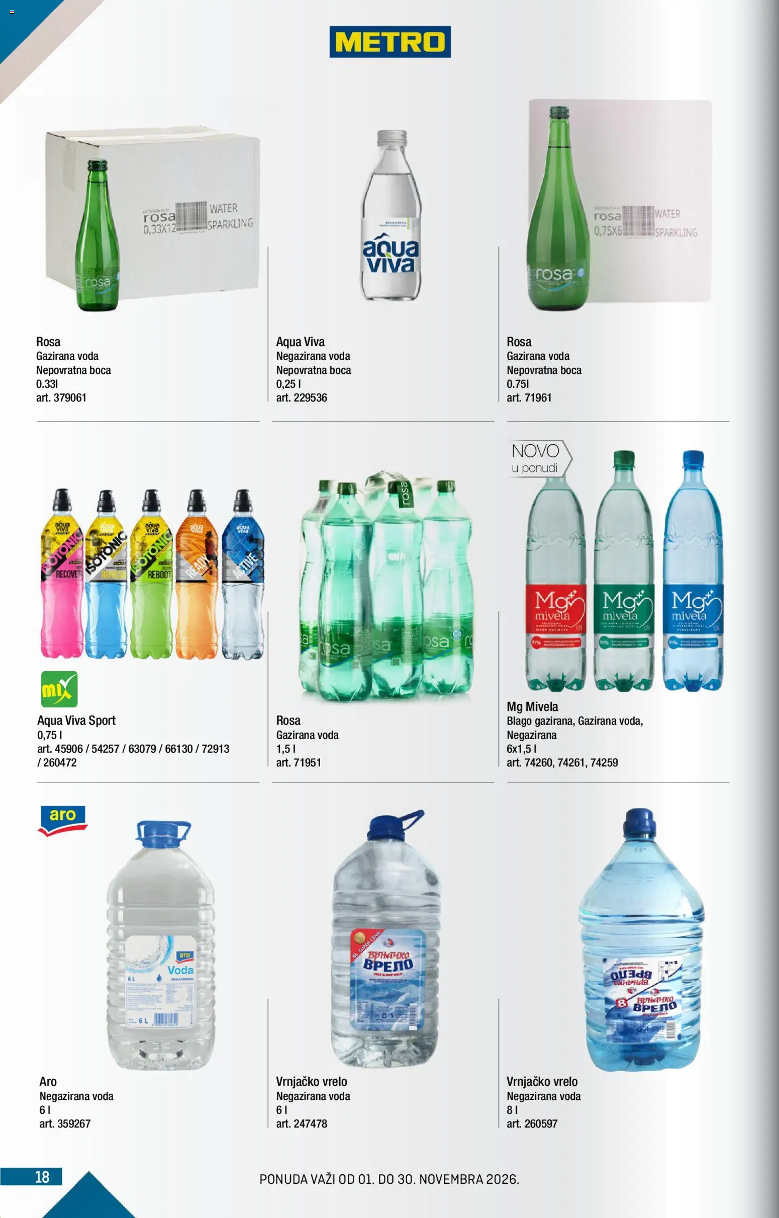 Metro katalog - važi od 01.11.2026 | Strana: 18 | Proizvode: Negazirana voda, Voda