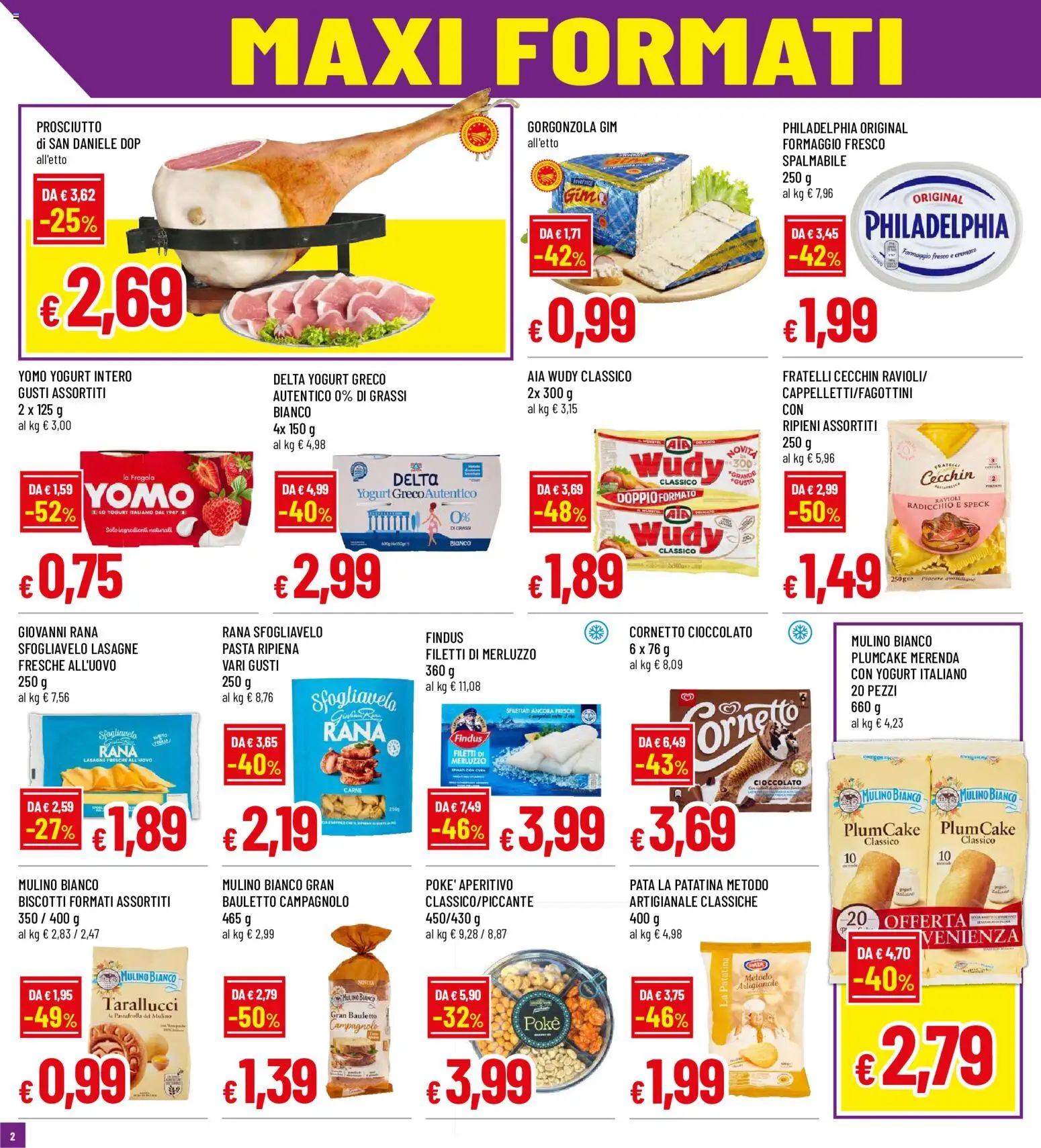 Volantino Famila del 20/08/2026 | Pagina: 2 | Prodotti: Biscotti, Formaggio, Prosciutto, Gorgonzola