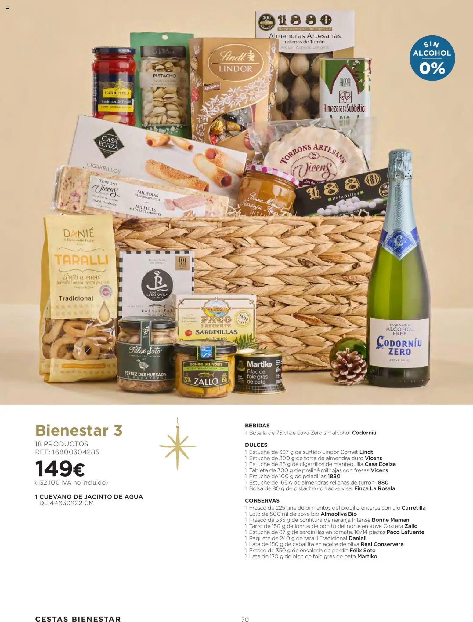 El Corte Inglés Cestas Navidad 2026 │ válido desde el 08/10/2026 | Página: 70 | Productos: Tomate, Lindor, Bolsa, Alcohol