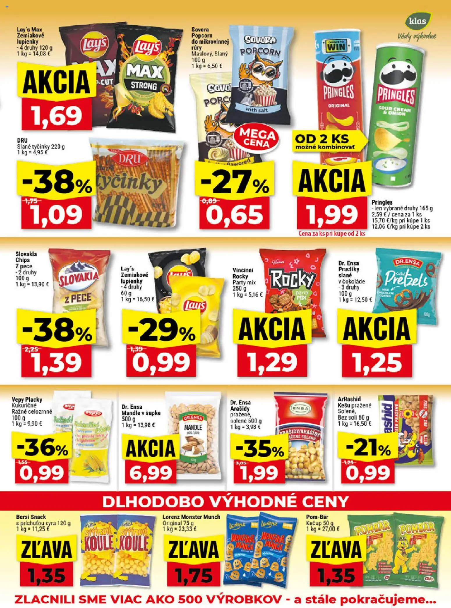 Nové Klas akcie – leták je platný od 24.08.2026 | Strana: 20 | Produkty: Pražené mandle, Kečup, Arašidy, Mandle