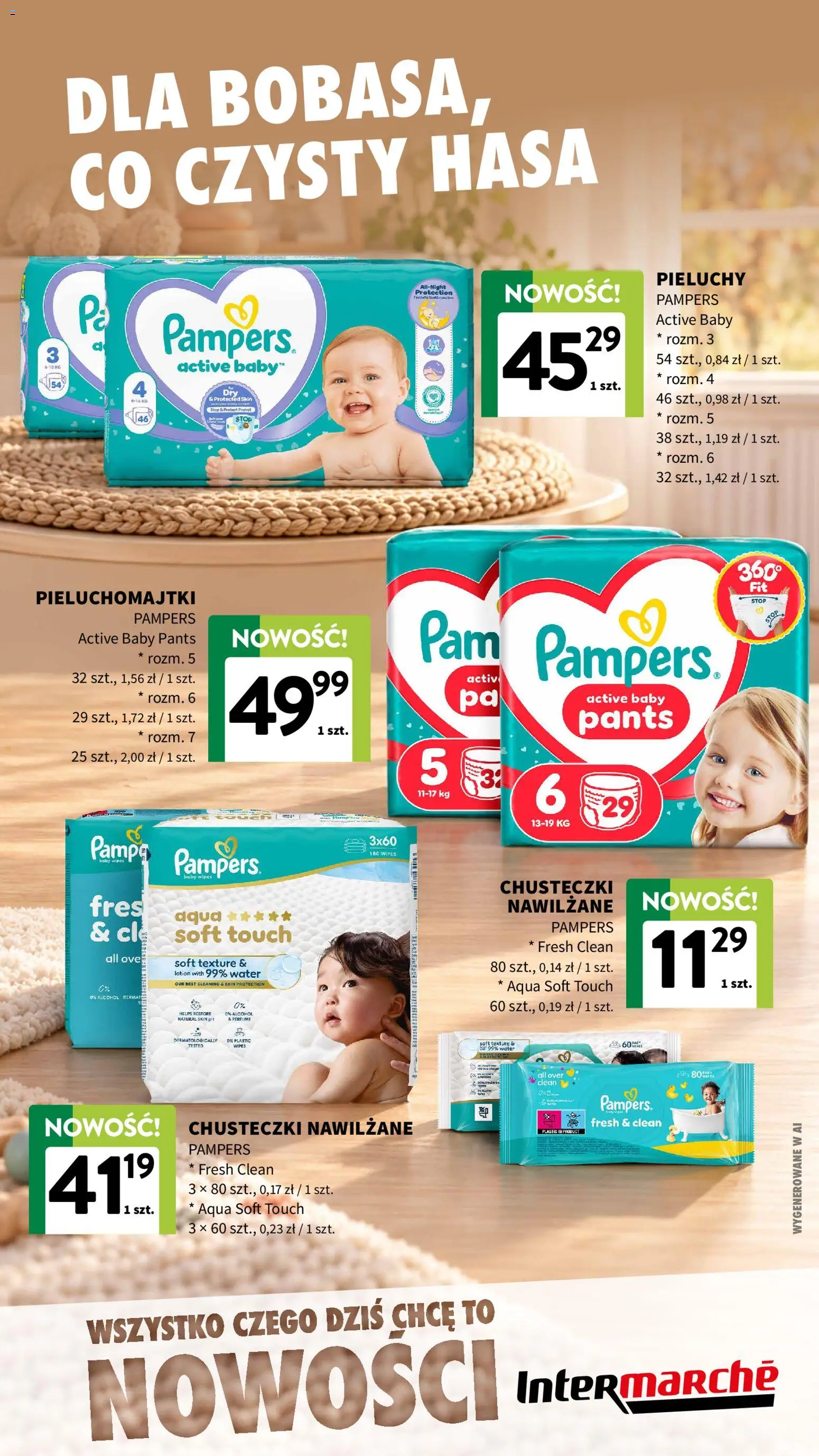 Intermarche gazetka - Nowości od 14.10.2026 | Strona: 11 | Produkty: Chusteczki nawilżane, Chusteczki, Pieluchomajtki, Lotion