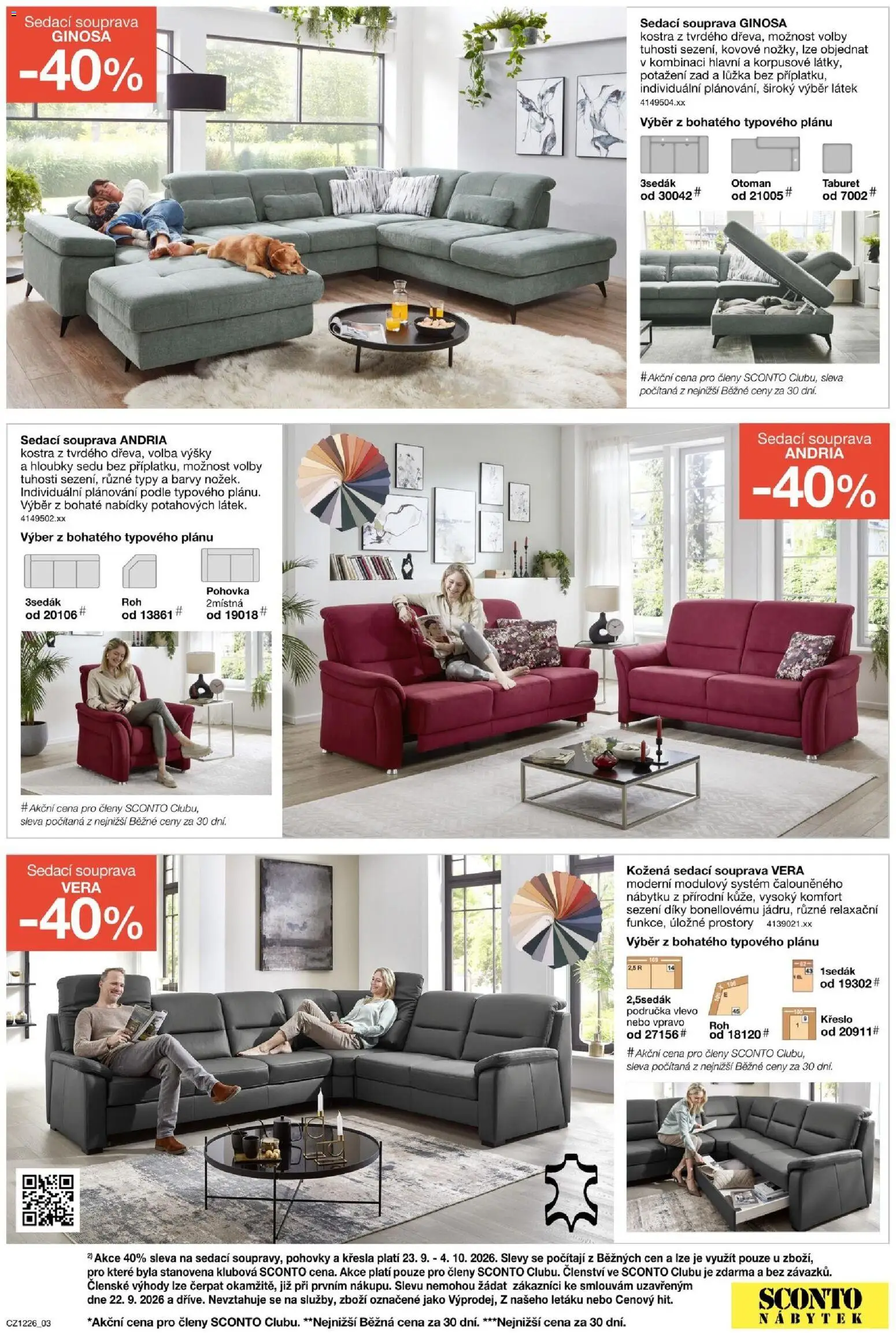 Sconto nábytek leták od 23.09.2026 | Strana: 3 | Produkty: Sedací souprava, Nábytek, Pohovka, Křeslo