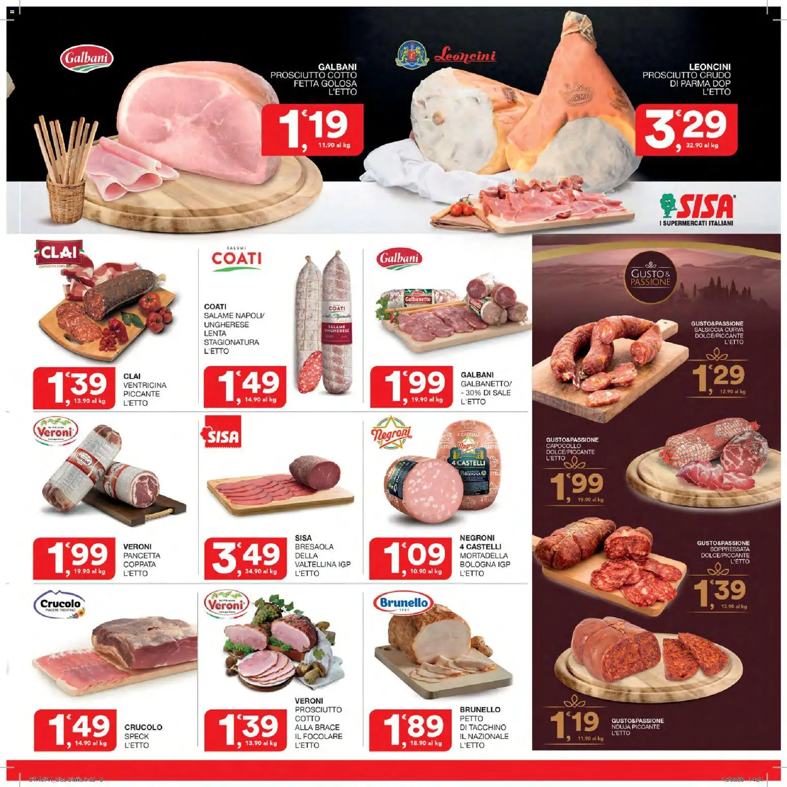 Volantino SISA del 02/07/2026 | Pagina: 5 | Prodotti: Prosciutto Crudo, Sale, Tacchino, Prosciutto