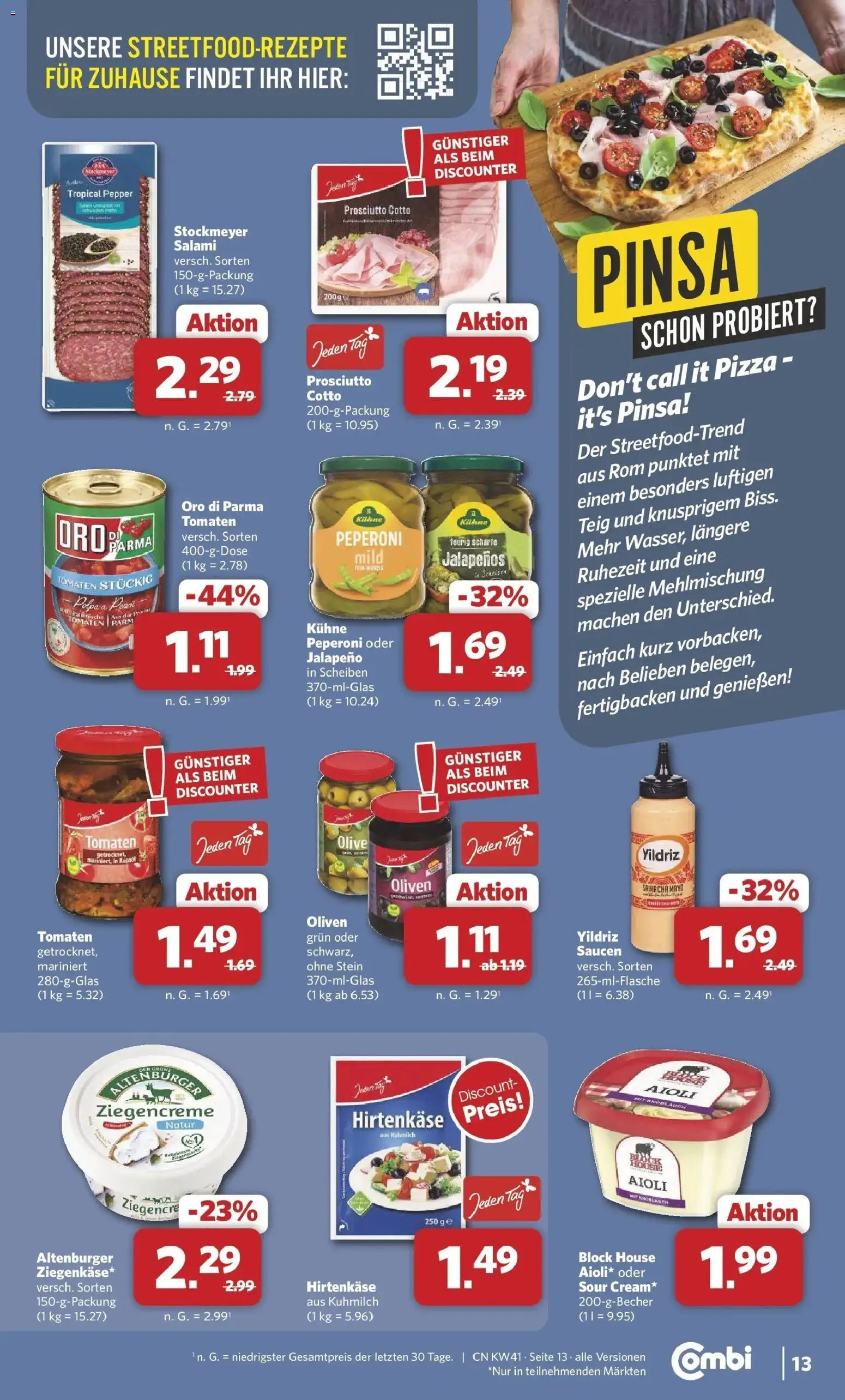 Combi Prospekt Rahden – gültig ab 05.10.2026 | Seite: 13 | Produkte: Tomaten, Oro di parma, Knoblauch, Pizza