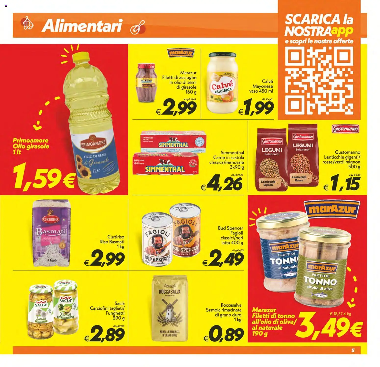 Volantino SuperConveniente del 13/10/2026 | Pagina: 5 | Prodotti: Riso Basmati, Lenticchie, Tonno, Semola