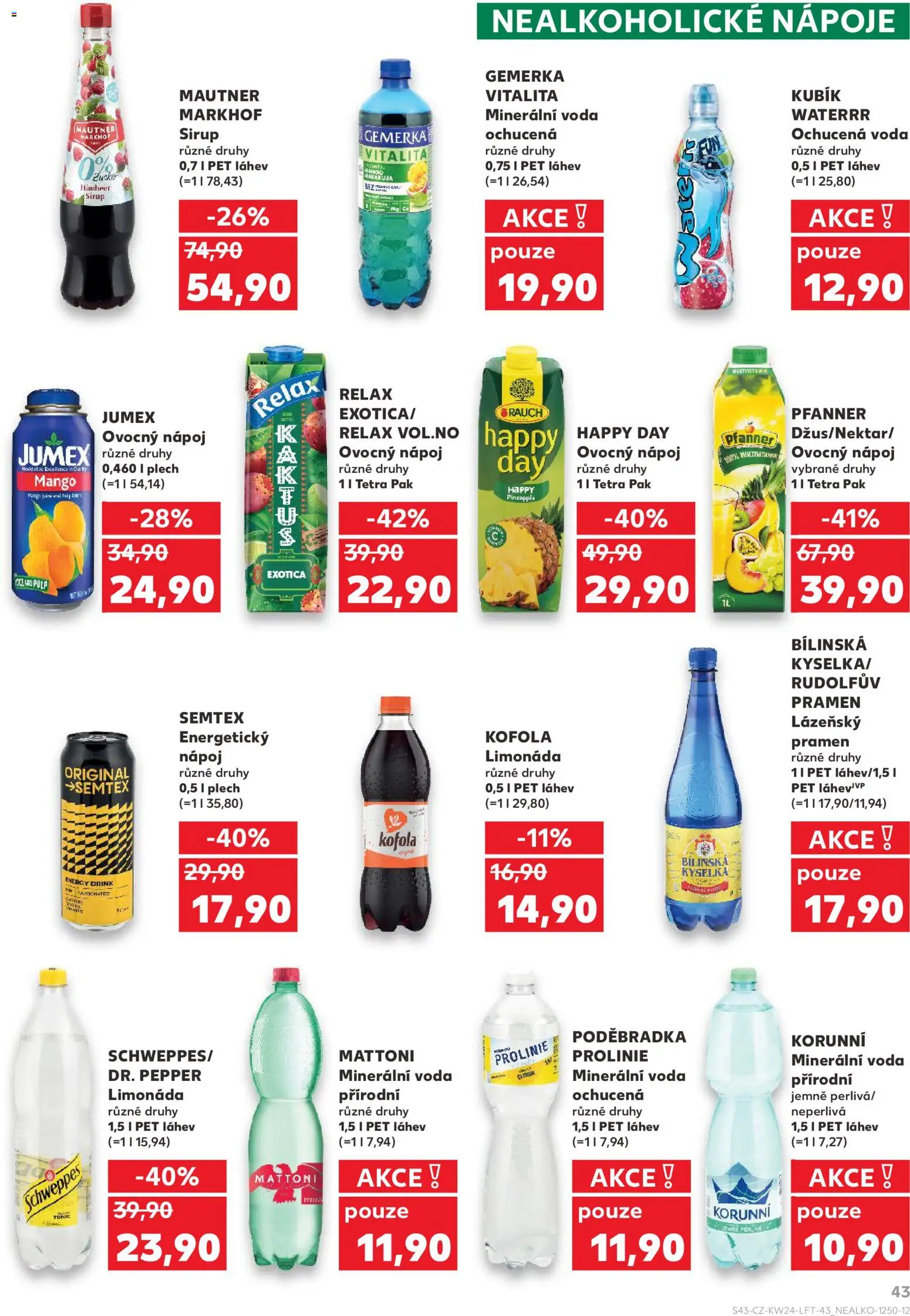 Kaufland leták - Praha 4 od 10.06.2026 | Strana: 43 | Produkty: Mango, Minerální voda, Láhev, Energy drink