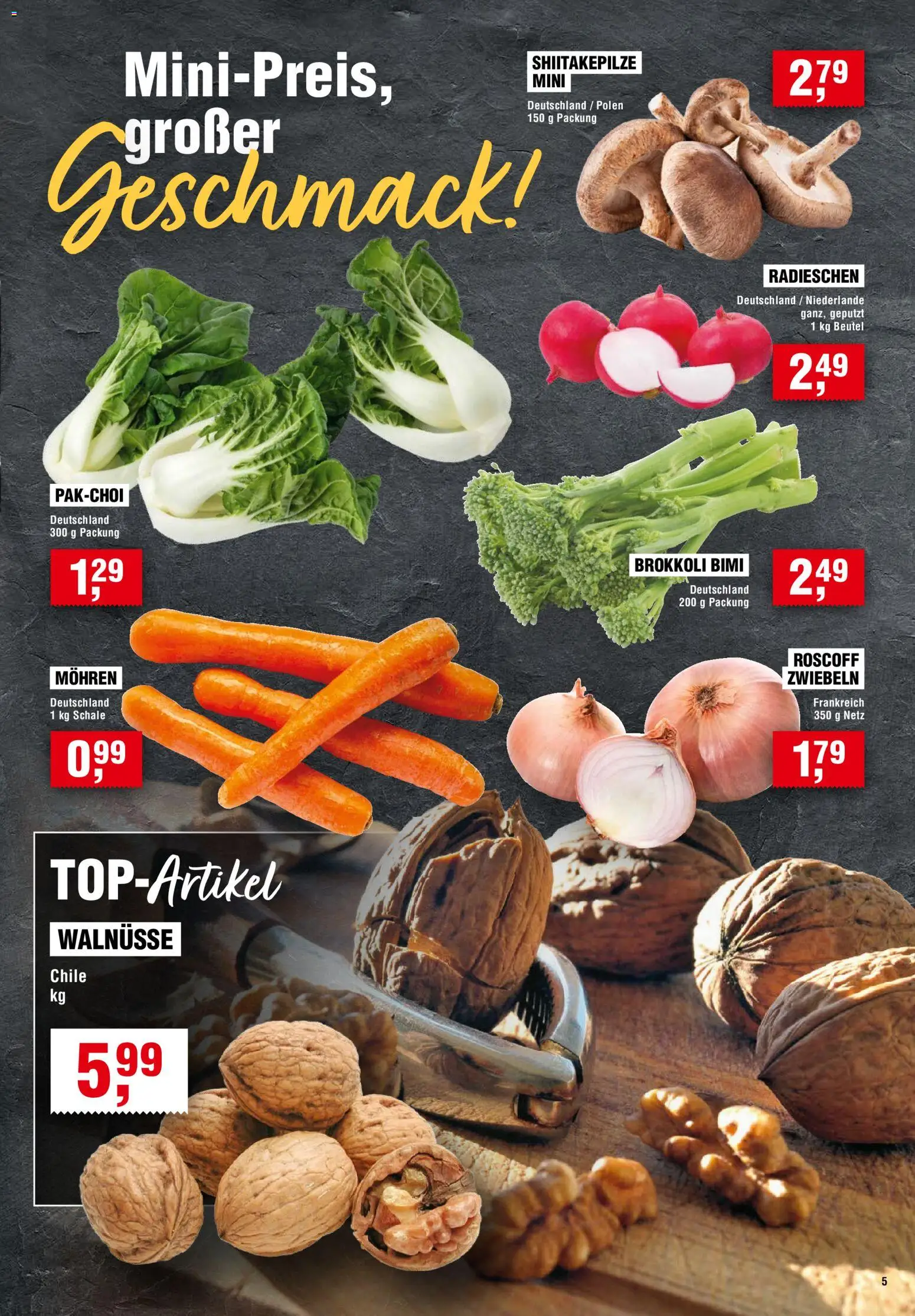 Handelshof Prospekt – gültig ab 15.10.2026 | Seite: 5 | Produkte: Walnüsse, Mohren, Zwiebeln, Brokkoli